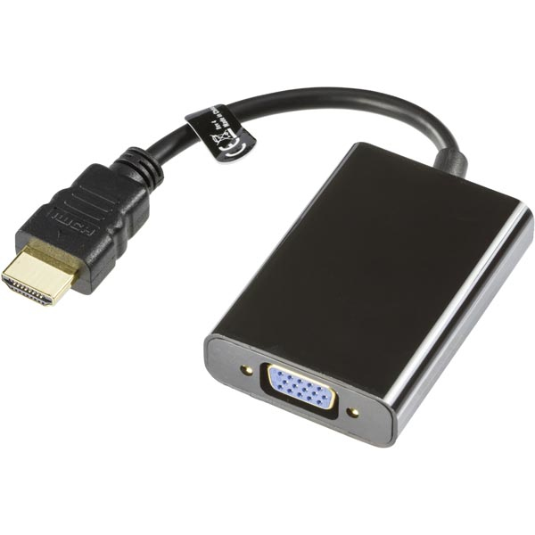 Deltaco HDMI-VGA7 - 0,2 m - HDMI - VGA (D-Sub) + Micro USB Type-B - Männlich - Weiblich - 1920 x 1080 Pixel