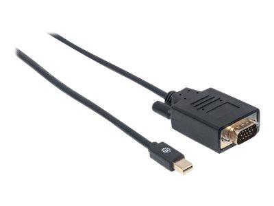 Manhattan Mini DisplayPort 1.2a to VGA Cable, 1080@60Hz, Active, 1.8m, Male to Male, Black, Lifetime Warranty, Polybag - Adapterkabel - Mini DisplayPort (M)