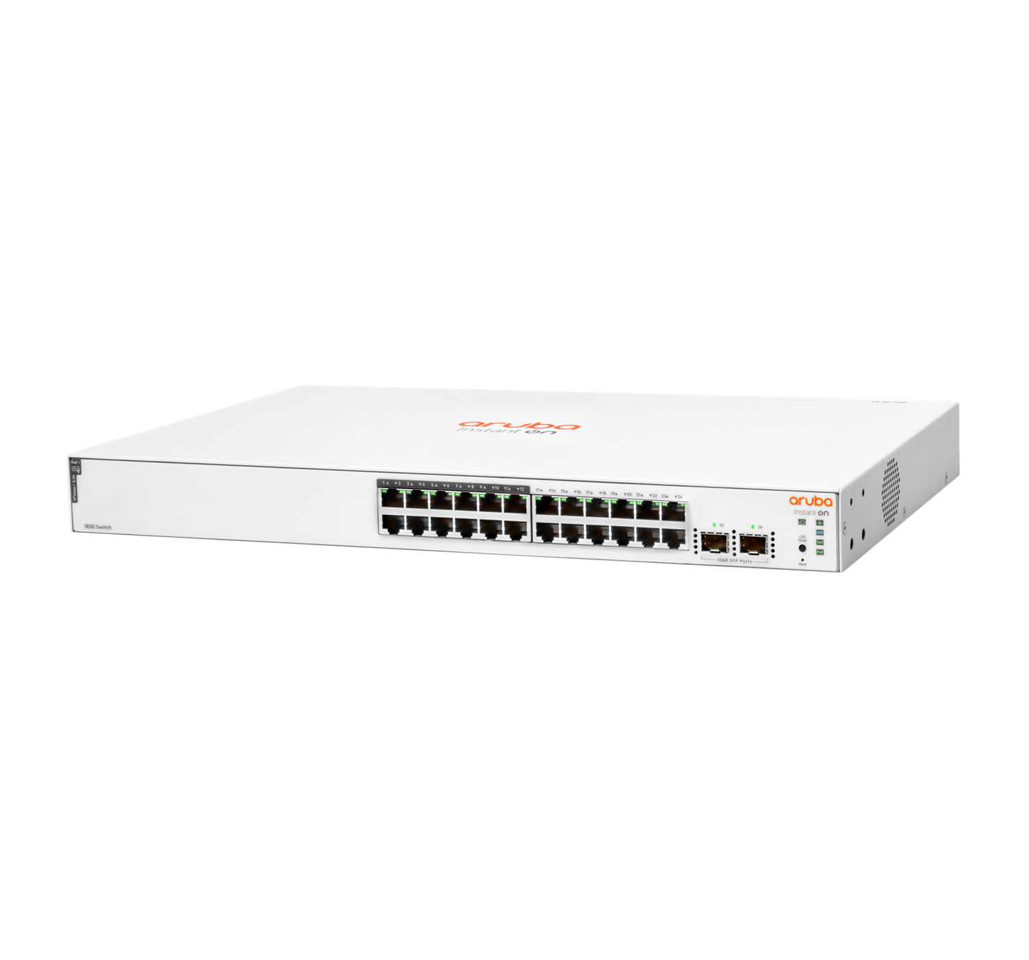 HPE Aruba Instant On 1830 24G 12p Class4 PoE 2SFP 195W Switch - Switch - Smart - 12 x 10/100/1000 + 12 x 10/100/1000 (PoE+)