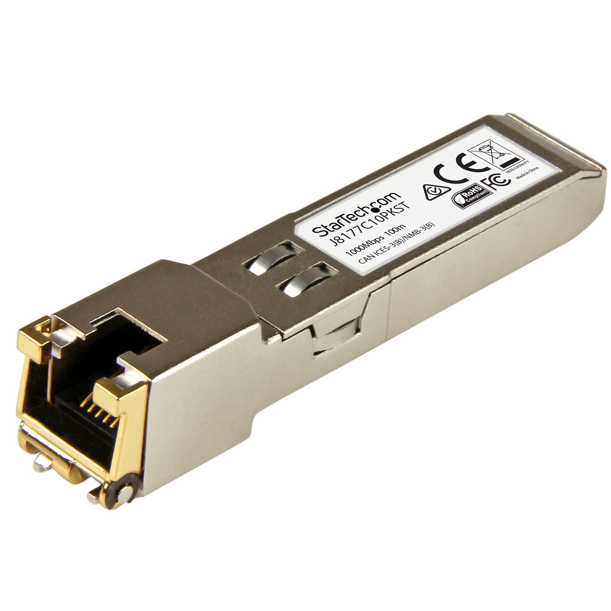 StarTech.com Gigabit RJ45 Kupfer SFP Transceiver Modul - HP J8177C kompatibel 1000Base-T - Mini GBIC - 10er pack - SFP (Mini-GBIC)-