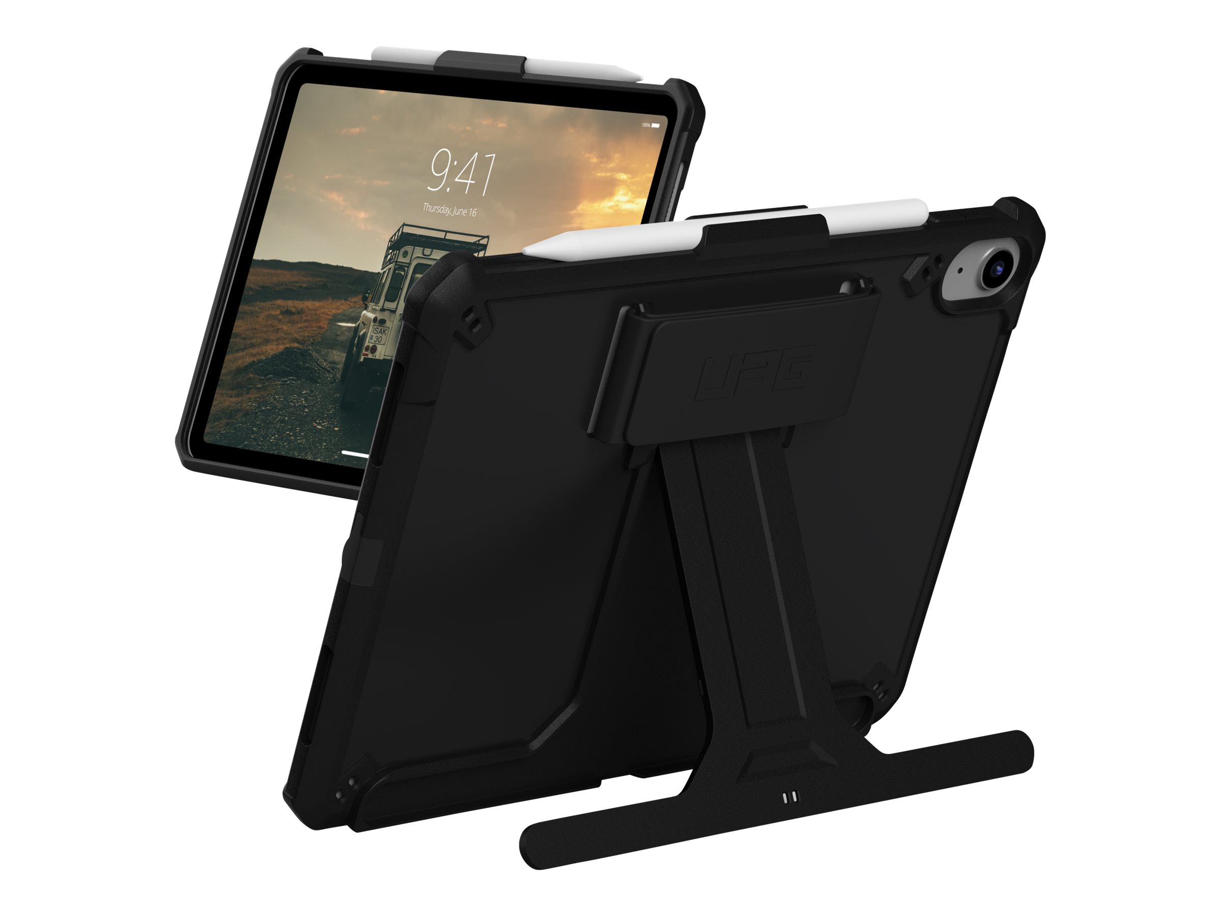 Urban Armor Gear UAG Rugged Case for iPad 10.9 (10th Gen, 2022) - Scout w HS & KS Black - Hintere Abdeckung für Tablet - Thermoplastisches Polyurethan (TPU)