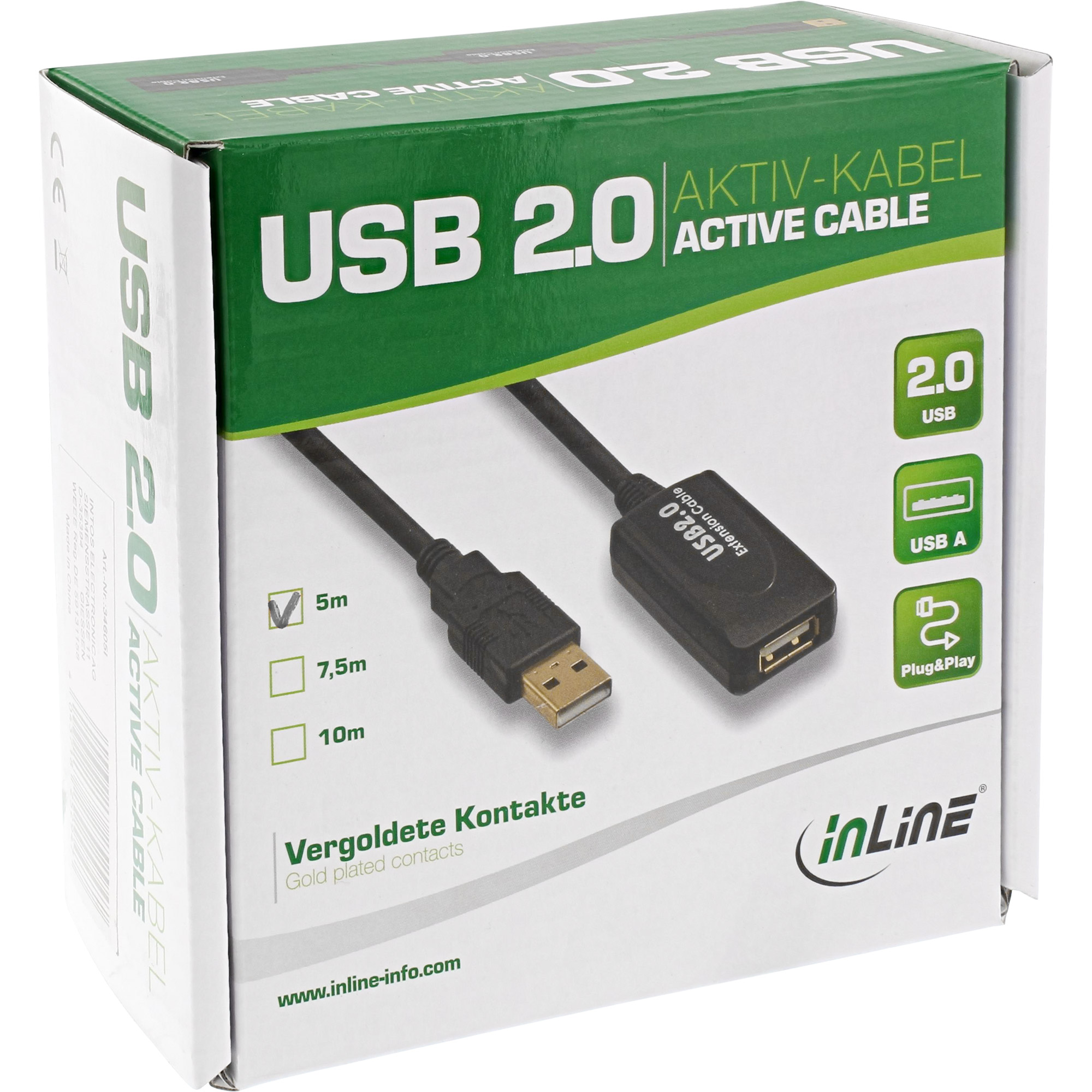 InLine USB-Verlängerungskabel - USB (M) bis USB (W)