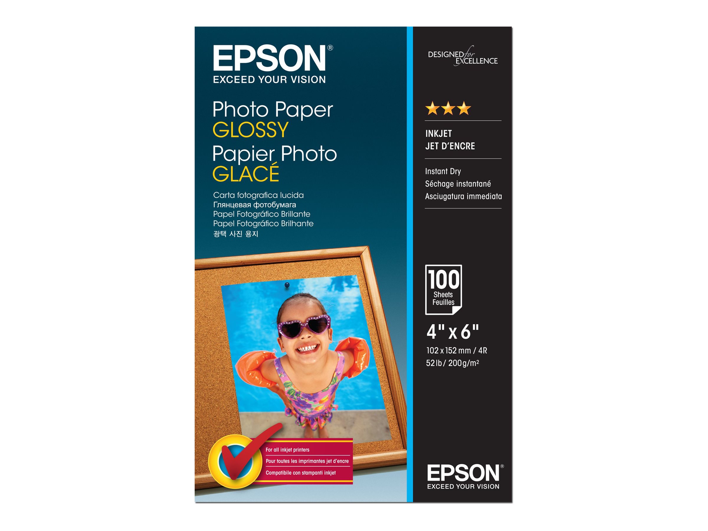 Epson Glänzend - 102 x 152 mm - 200 g/m² - 100 Blatt Fotopapier