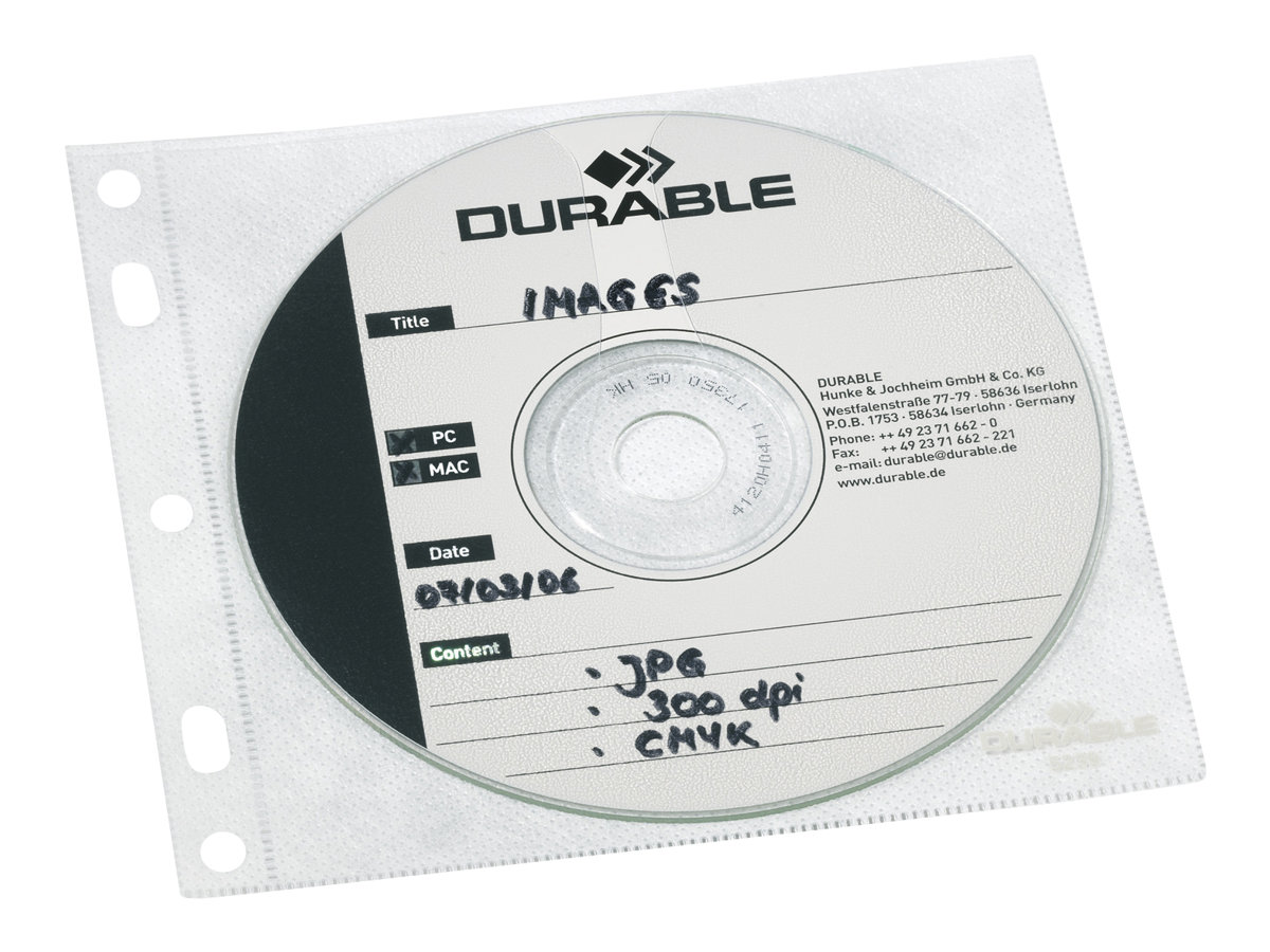 Durable CD/DVD COVER Pocket - CD/DVD-Hülle - Kapazität: 2 CD/DVD