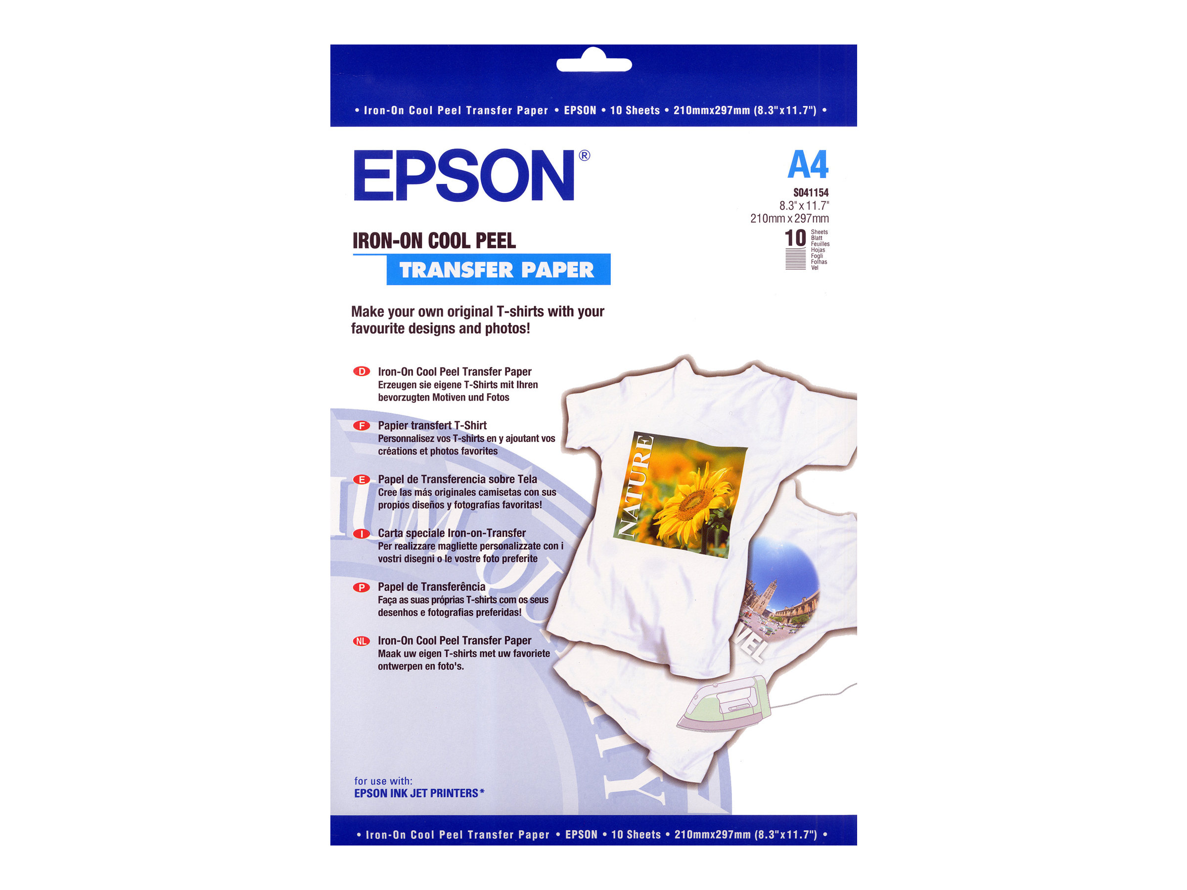 Epson Cool Peel T-Shirt - A4 (210 x 297 mm) 10 Stck. Transferpapier zum Aufbügeln