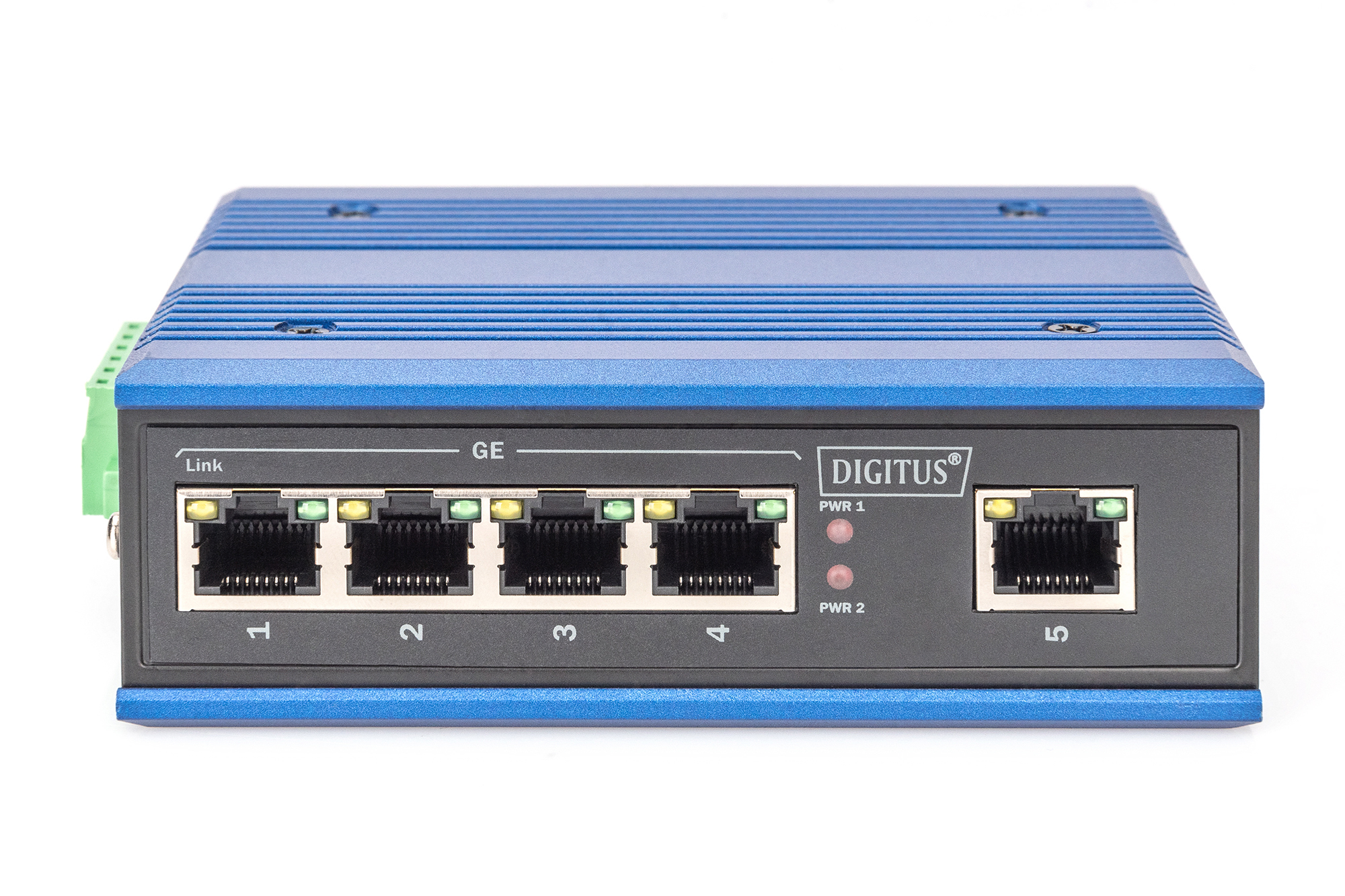 DIGITUS 4 Port Gigabit Netzwerk Switch, Industrial, Unmanaged, 1 RJ45 Uplink