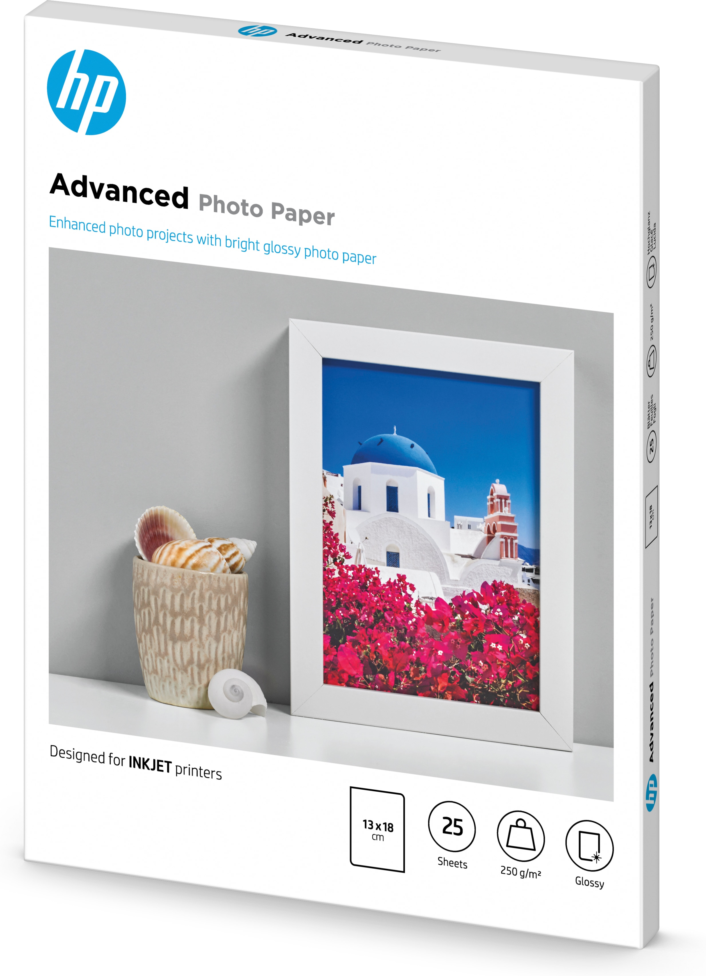 HP Advanced Glossy Photo Paper - Glänzend - 130 x 180 mm 25 Blatt Fotopapier