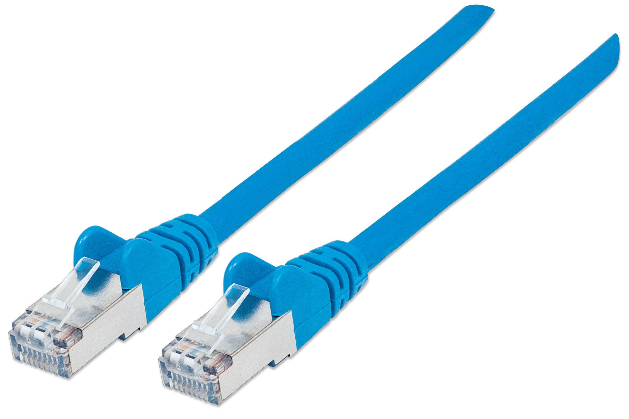 Intellinet Network Patch Cable, Cat6A, 0.5m, Blue, Copper, S/FTP, LSOH / LSZH, PVC, RJ45, Gold Plated Contacts, Snagless, Booted, Polybag - Patch-Kabel - RJ-45 (M)