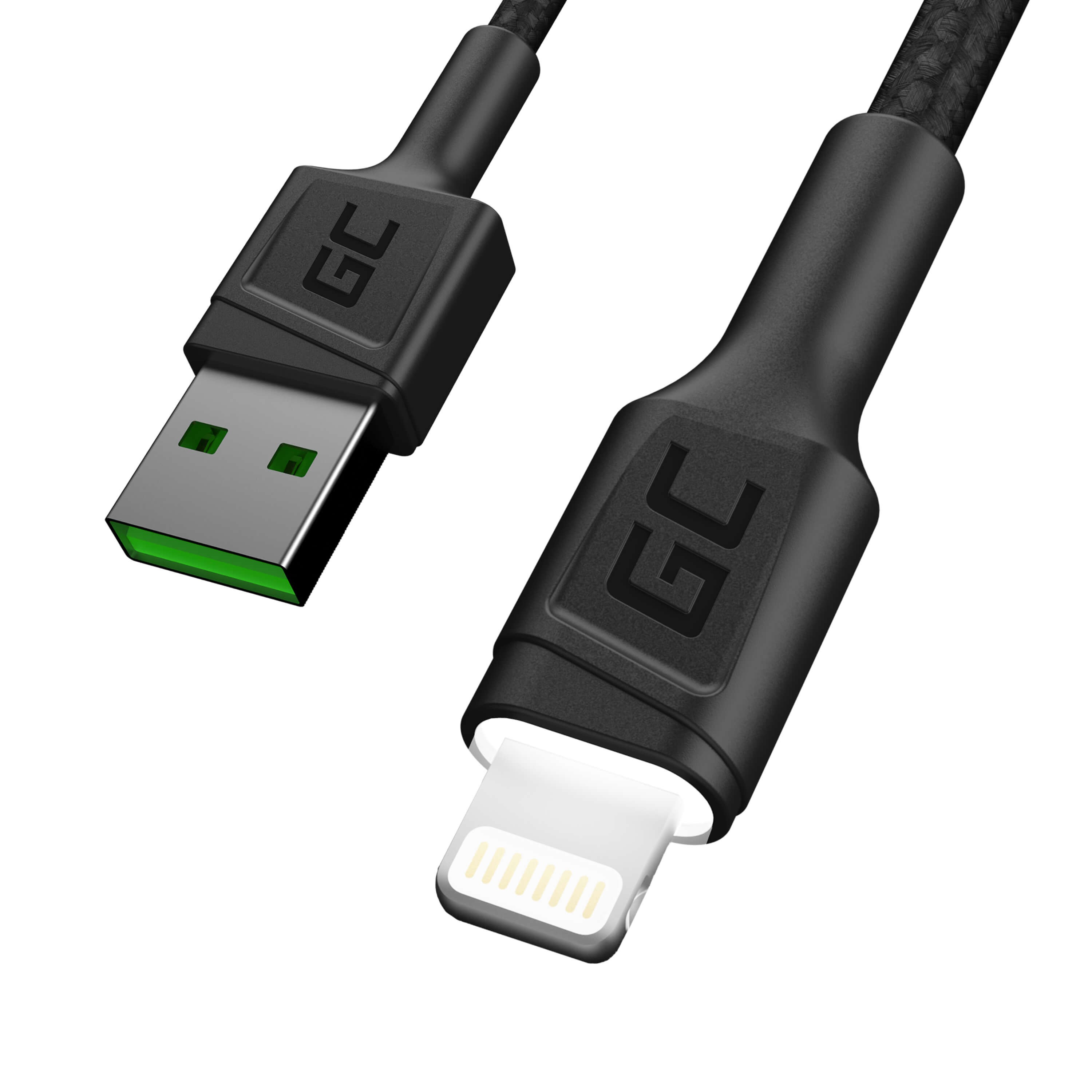 Green Cell GC Ray - Lightning-Kabel - Lightning männlich zu USB männlich - 1.2 m - Doppelisolierung - Schwarz - für Apple iPad/iPhone/iPod (Lightning)