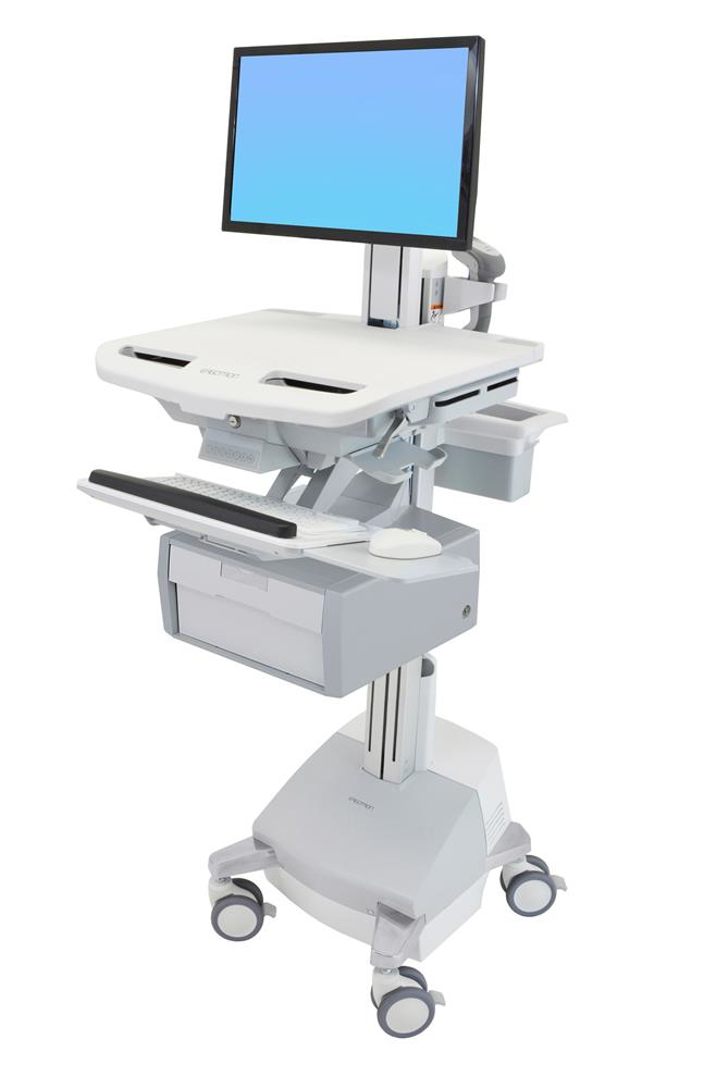 Ergotron Cart with LCD Pivot, SLA Powered, 1 Tall Drawer - Wagen - für LCD-Display / PC-Ausrüstung (offene Architektur)