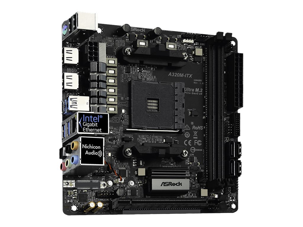 ASRock A320M-ITX - Motherboard - Mini-ITX - Socket AM4 - AMD A320 Chipsatz - USB 3.1 Gen 1, USB-C Gen1 - Gigabit LAN - Onboard-Grafik (CPU erforderlich)