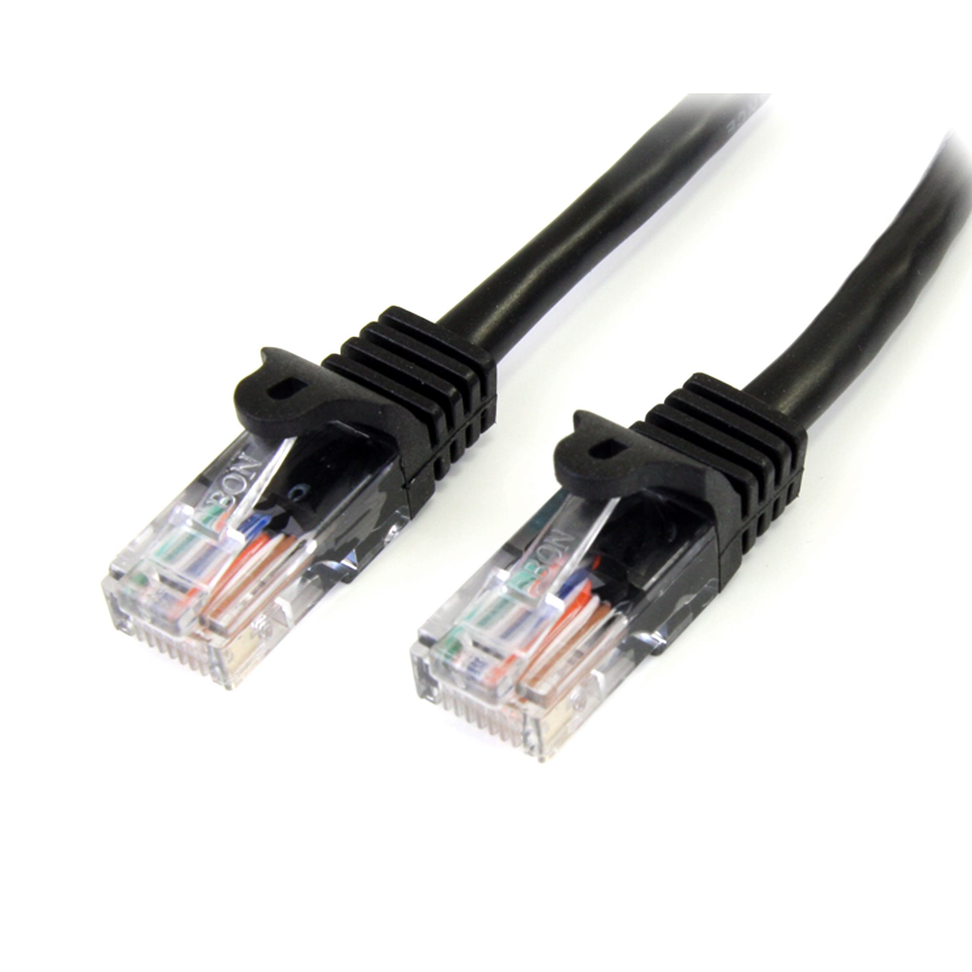 StarTech.com 0,5m Cat5e Ethernet Netzwerkkabel Snagless mit RJ45 - Cat 5e UTP Kabel - Schwarz - Patch-Kabel - RJ-45 (M)