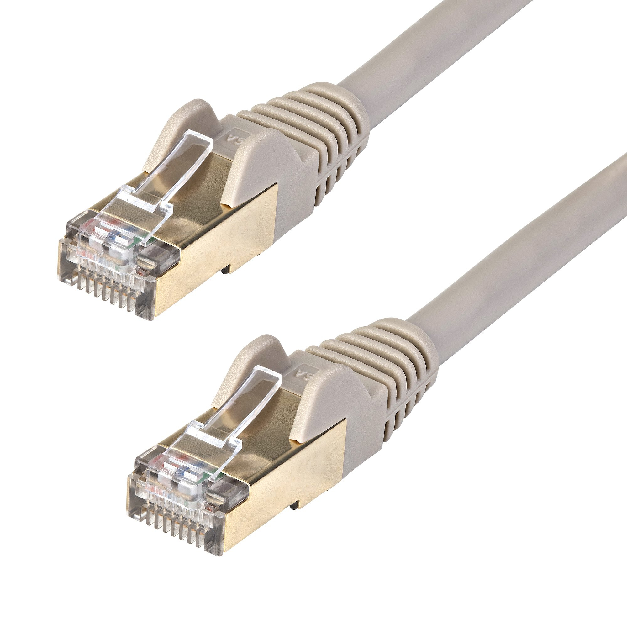 StarTech.com 10m CAT6A Ethernet Cable, 10 Gigabit Shielded Snagless RJ45 100W PoE Patch Cord, CAT 6A 10GbE STP Network Cable w/Strain Relief, Grey, Fluke Tested/UL Certified Wiring/TIA - Category 6A - 26AWG (6ASPAT10MGR)
