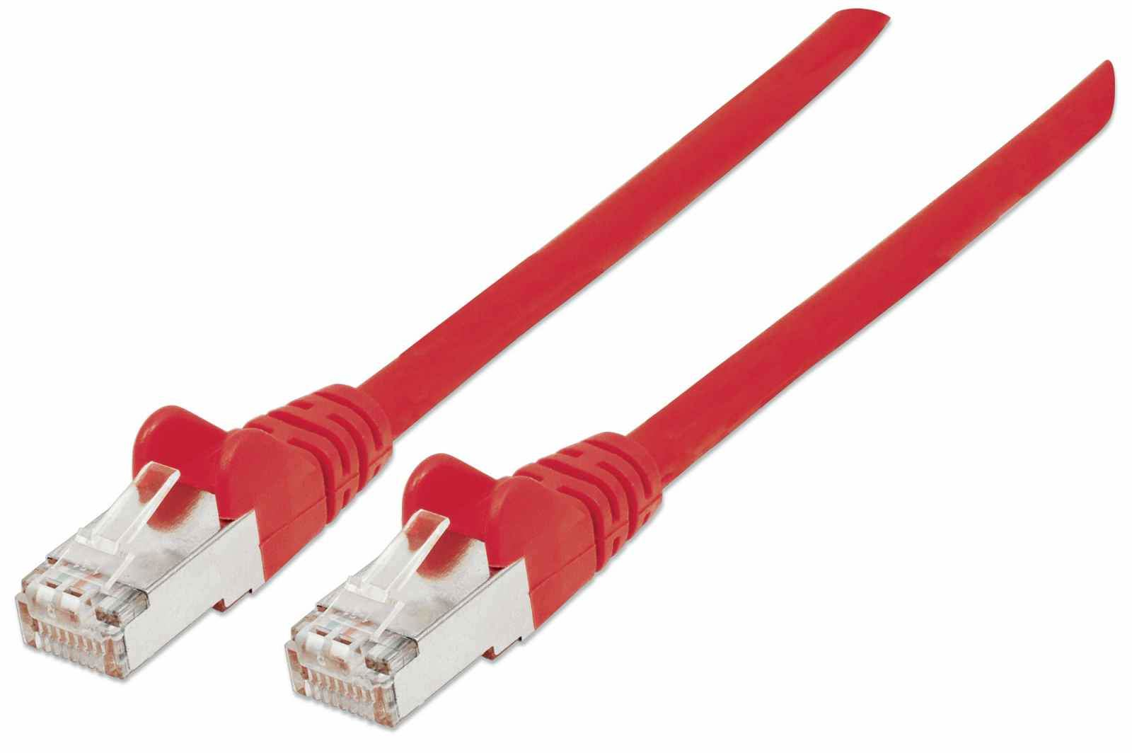 Intellinet Network Patch Cable, Cat7 Cable/Cat6A Plugs, 0.5m, Red, Copper, S/FTP, LSOH / LSZH, PVC, RJ45, Gold Plated Contacts, Snagless, Booted, Polybag - Patch-Kabel - RJ-45 (M)