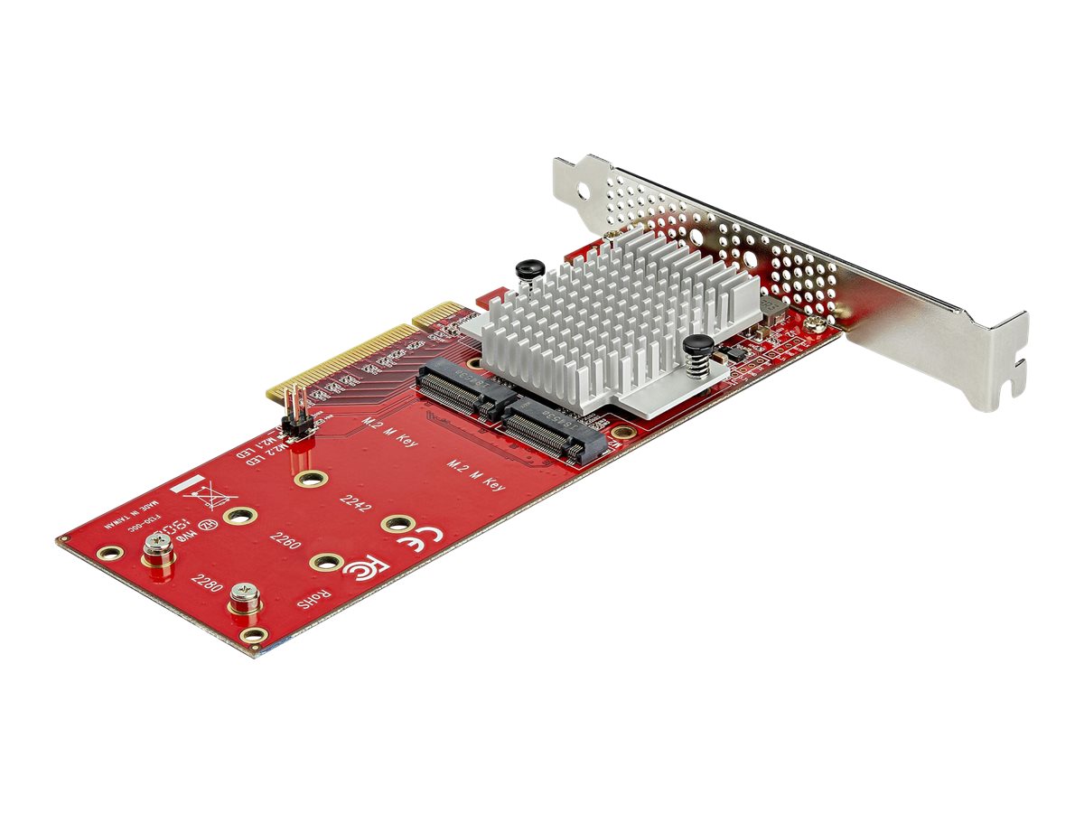 StarTech.com Dual M.2 PCIe SSD Adapter Karte - x8 / x16 Dual NVMe oder AHCI M.2 SSD zu PCI Express 3.0 - M.2 NGFF PCIe (M-Key)