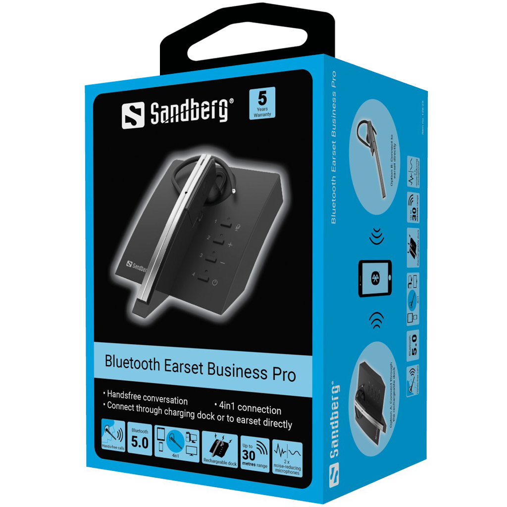 SANDBERG Bluetooth Earset Business Pro - Ohrhörer mit Mikrofon