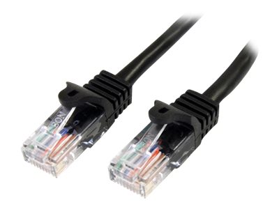 StarTech.com 0,5m Cat5e Ethernet Netzwerkkabel Snagless mit RJ45 - Cat 5e UTP Kabel - Schwarz - Patch-Kabel - RJ-45 (M)