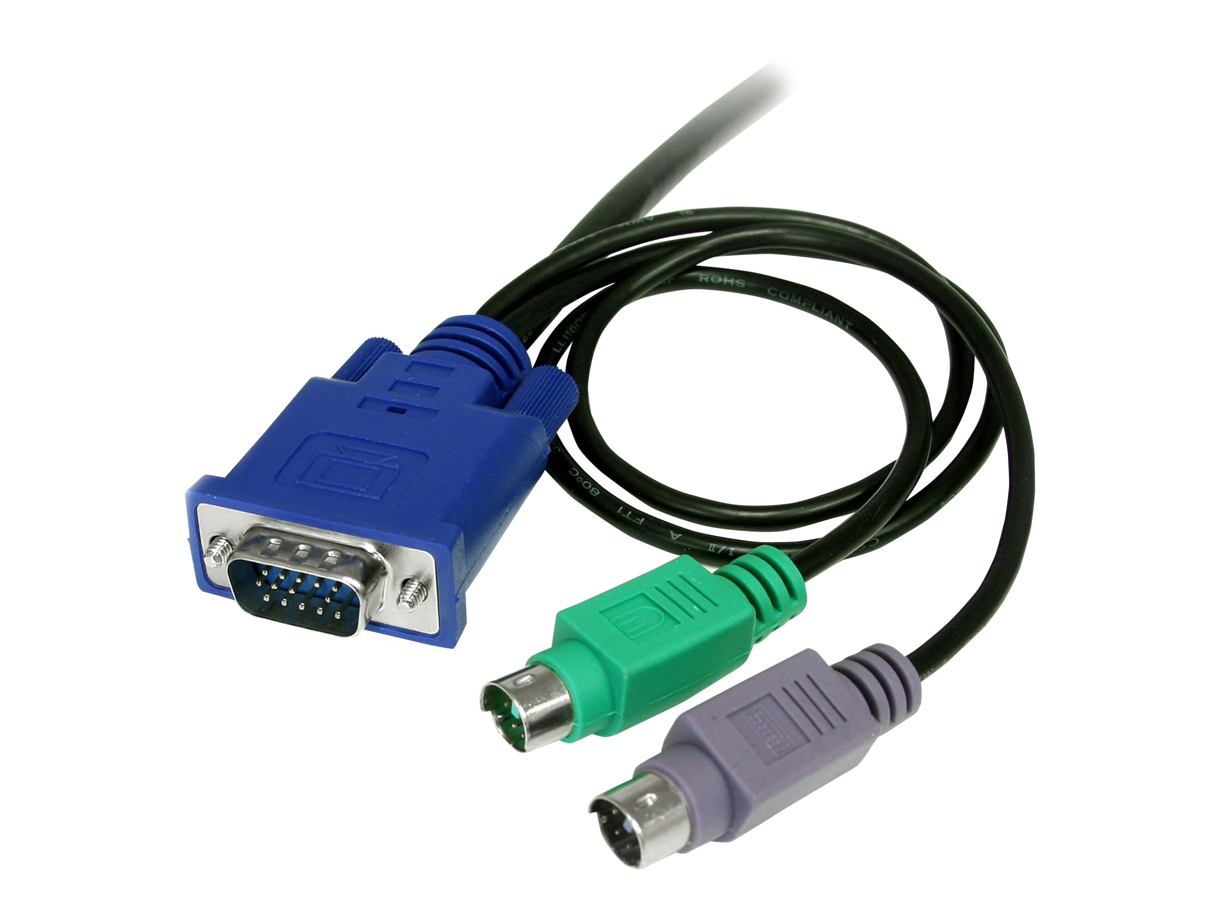 StarTech.com 1,8m 3-in-1 PS/2 VGA KVM Kabel - Kabelsatz für KVM Switch / Umschalter - Tastatur- / Video- / Maus- (KVM-)