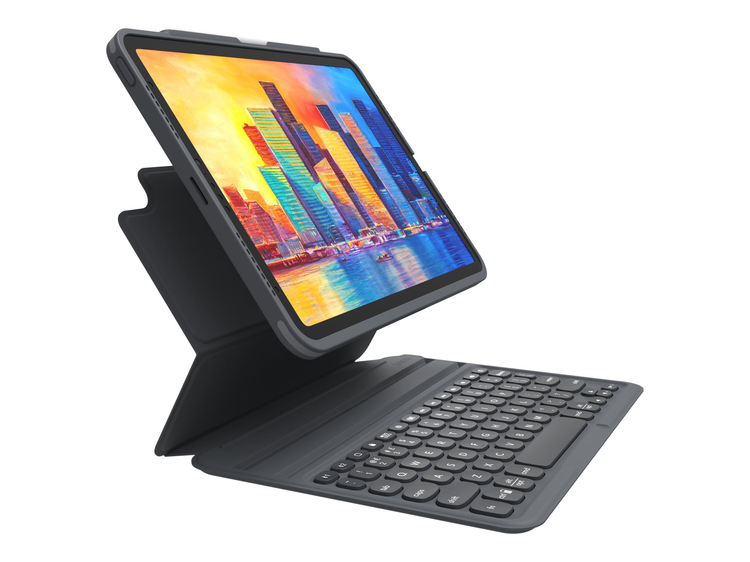 ZAGG Pro Keys - Tastatur und Foliohülle - hintergrundbeleuchtet - Bluetooth - QWERTZ - Deutsch - Schwarz/Grau Tastatur, Schwarz/Grau Gehäuse - für Apple 10.9-inch iPad Air (4. Generation, 5. Generation)
