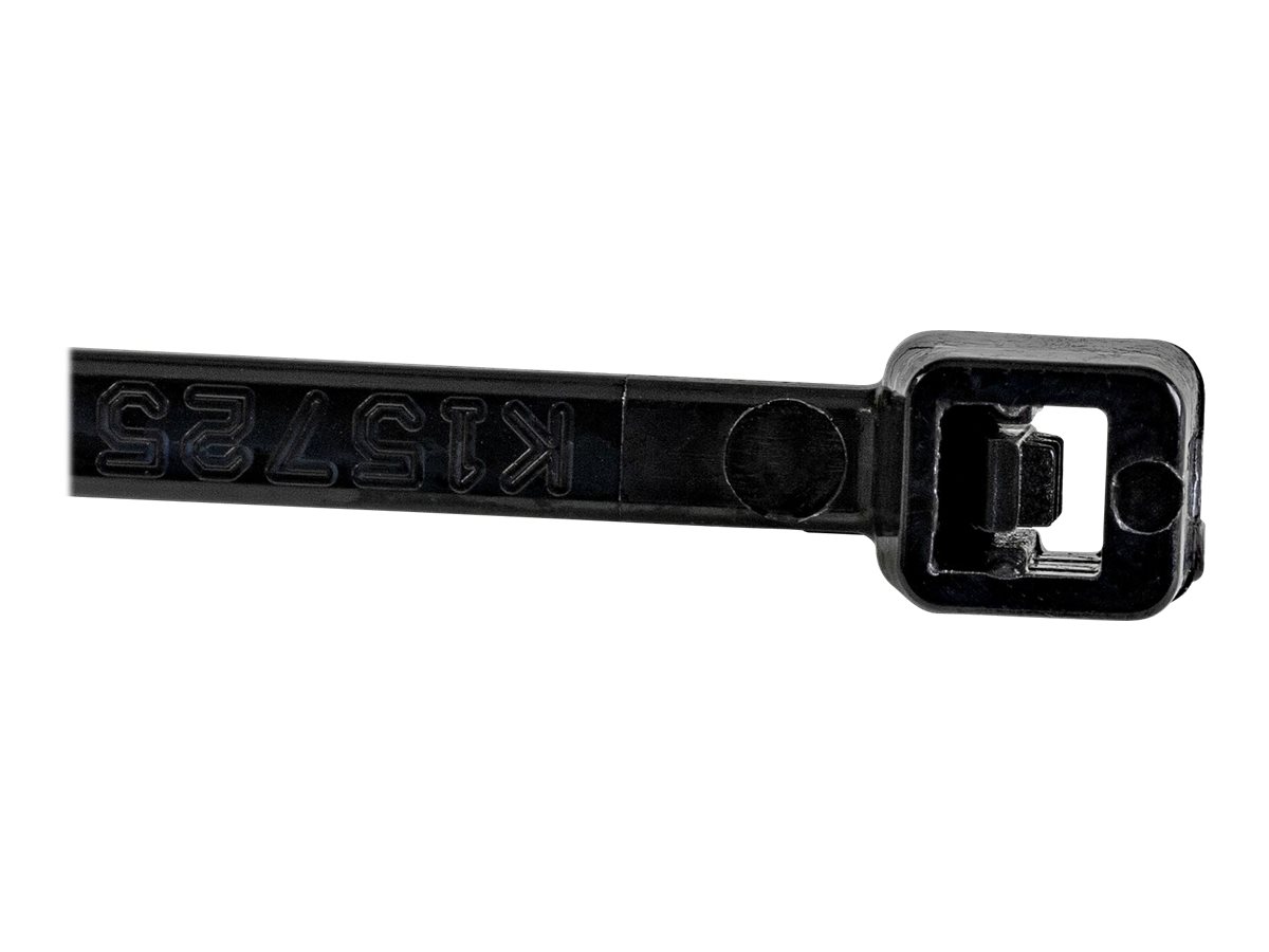 StarTech.com 15cm(6") Cable Ties, 3mm(1/8") wide, 39mm(1-3/8") Bundle Diameter, 18kg(40lb) Tensile Strength, Nylon Self Locking Zip Ties w/ Curved Tip, 94V-2/UL Listed, 1000 Pack, Black - Nylon 66 Plastic - TAA (CBMZT6BK)
