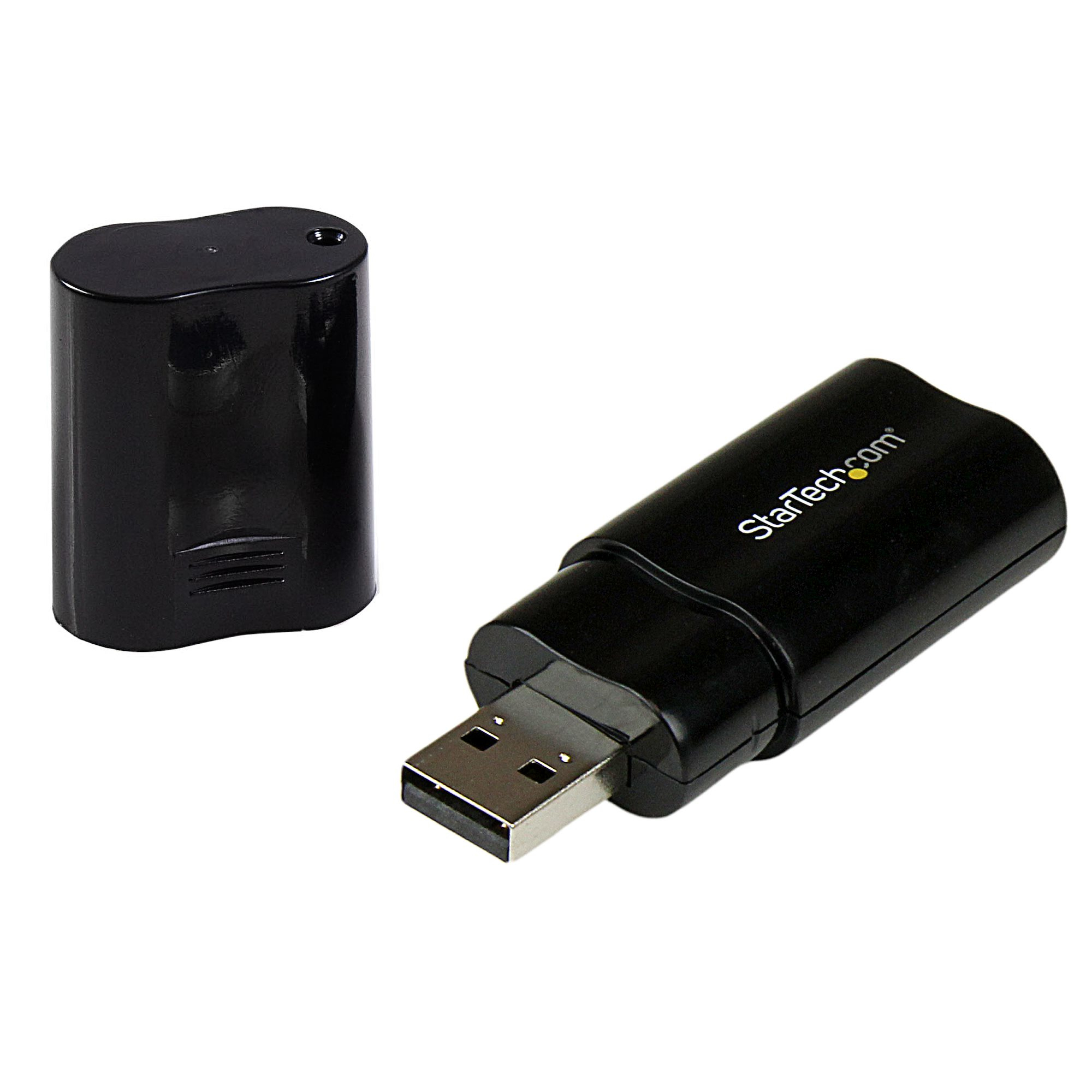 StarTech.com USB Sound Card - 3.5mm Audio Adapter - External Sound Card - Black - External Sound Card (ICUSBAUDIOB)