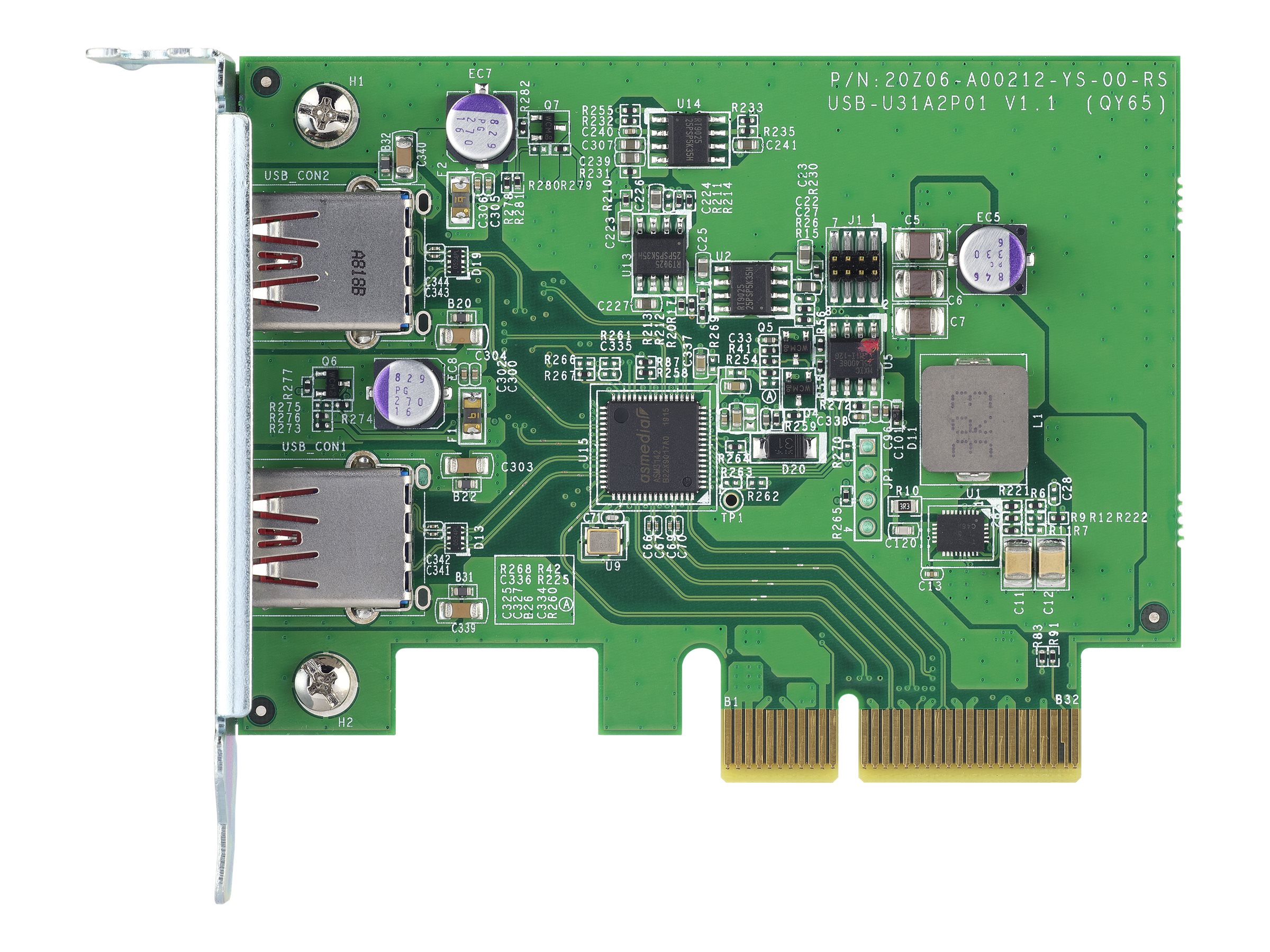 QNAP QXP-10G2U3A - USB-Adapter - PCIe 2.0 x2 Low-Profile