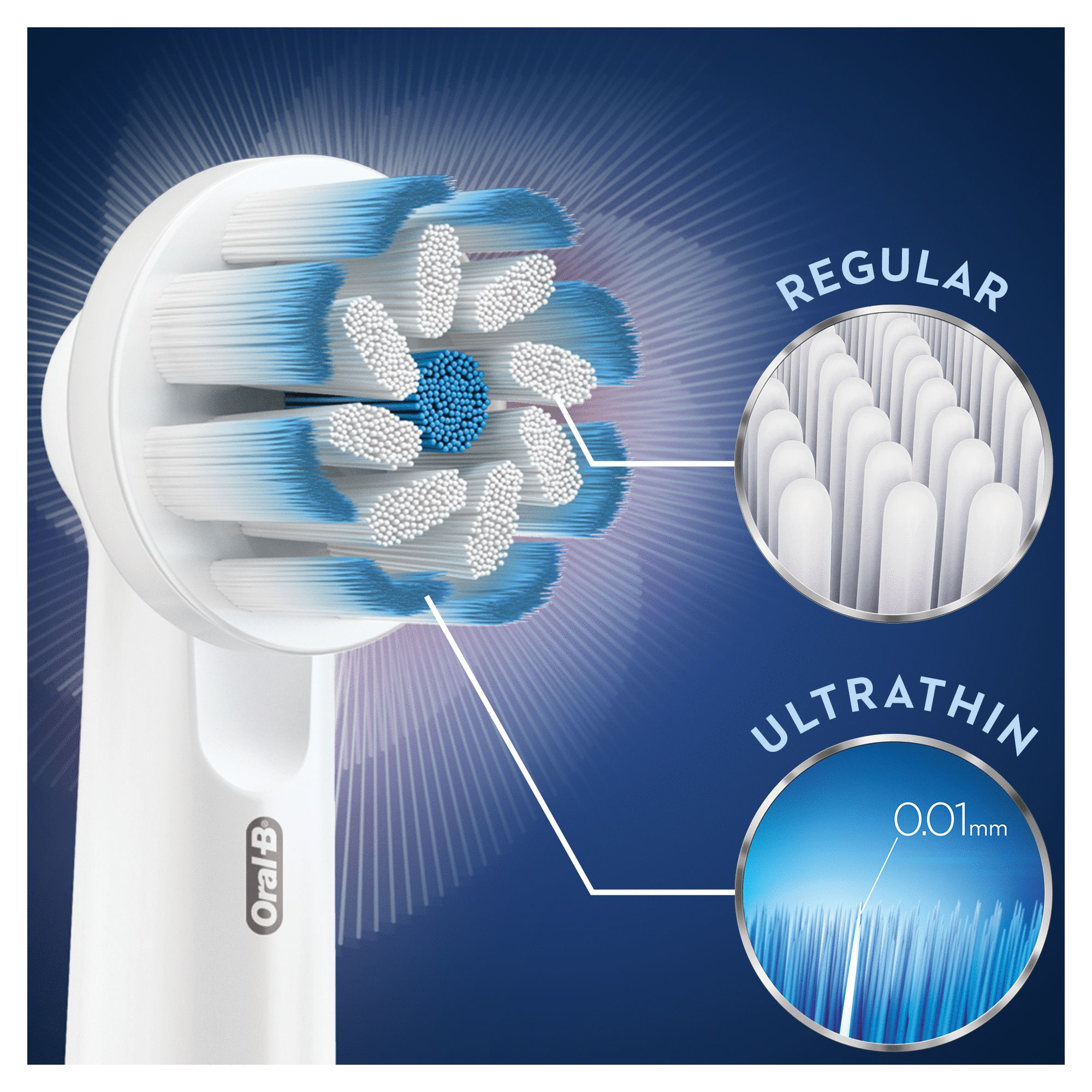 Oral-B Sensitive Clean Clean&Care - Austausch-Bürstenkopf - für Zahnbürste - weiß (Packung mit 9)