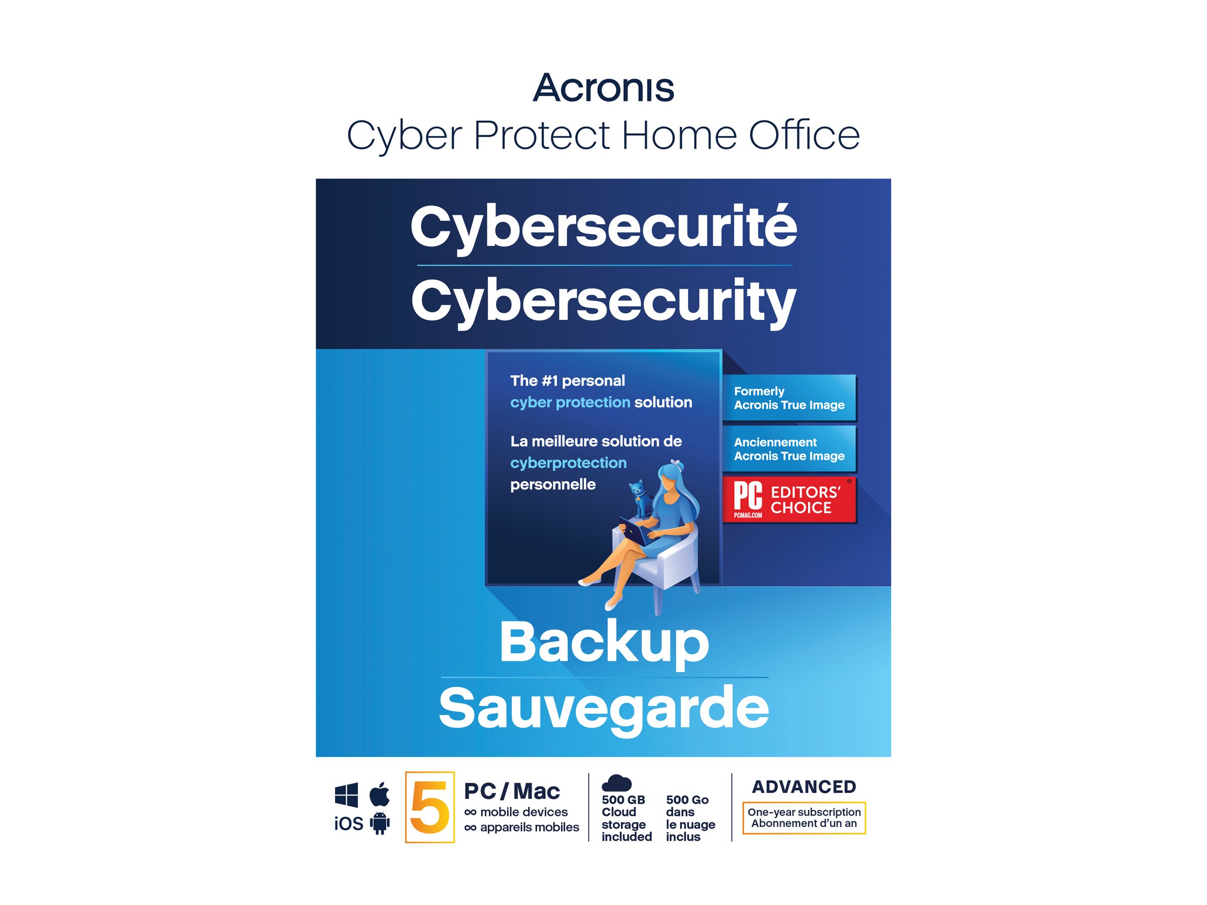 Acronis Cyber Protect Home Office Advanced - Abonnement-Lizenz (1 Jahr)