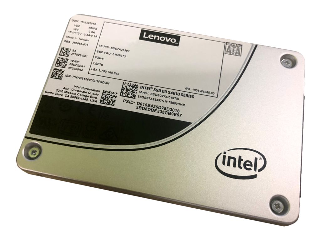Lenovo Intel S4610 Mainstream - SSD - verschlüsselt - 480 GB - Hot-Swap - 2.5" (6.4 cm)