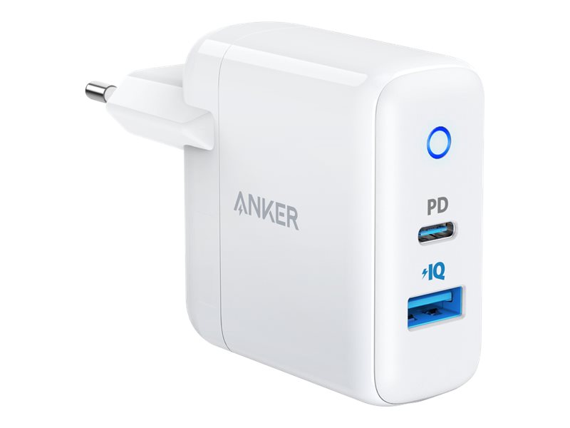 Anker Innovations Anker PowerPort - Netzteil - 35 Watt - 3 A - IQ, PD - 2 Ausgabeanschlussstellen (USB, 24 pin USB-C)