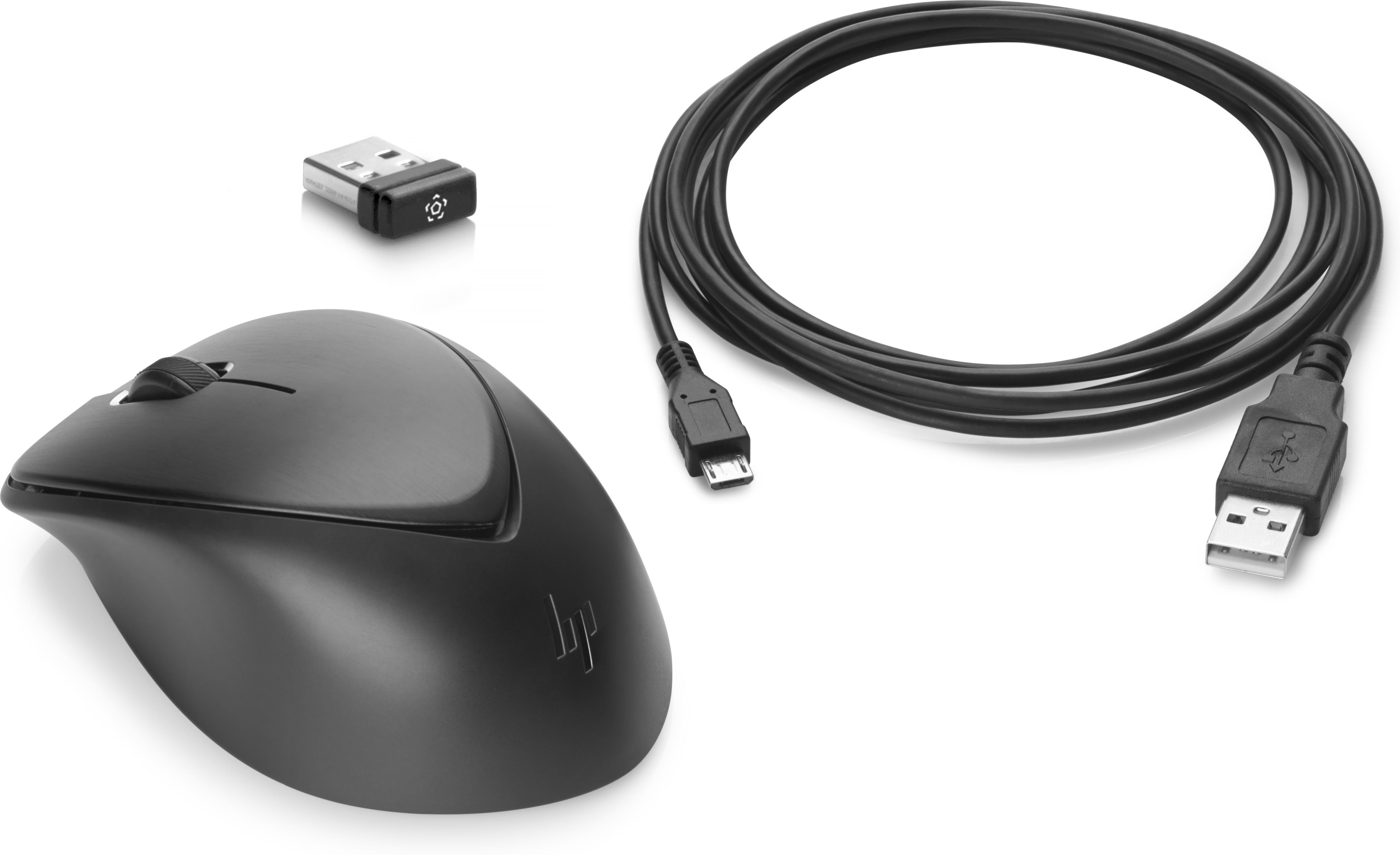 HP Premium - Maus - rechts- und linkshändig - Laser - 3 Tasten - kabellos - 2.4 GHz - kabelloser Empfänger (USB)