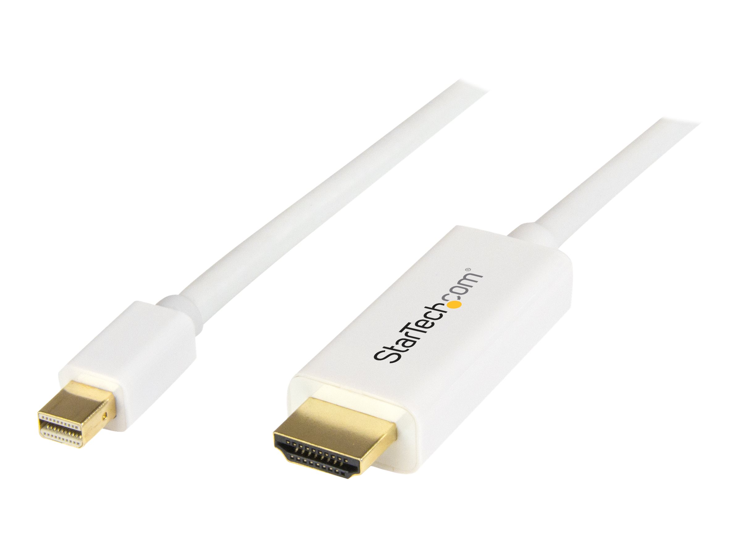 StarTech.com 2m Mini DisplayPort auf HDMI Konverterkabel - mDP zu HDMI Adapter mit Kabel Ultra HD 4K - Weiß - Videokabel - Mini DisplayPort (M)