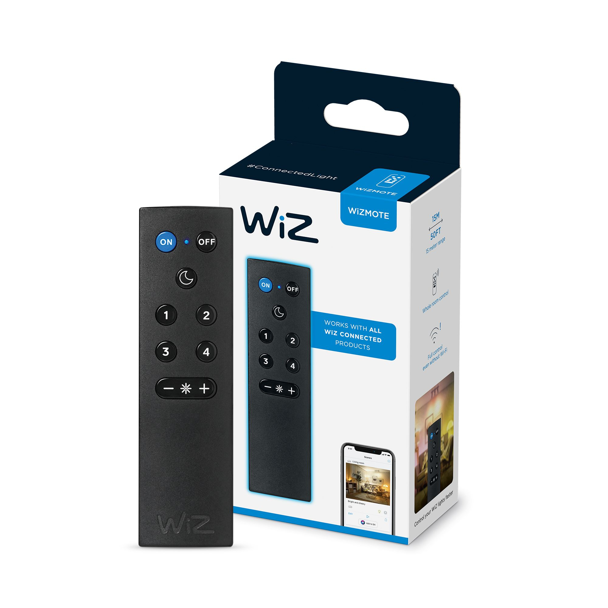 WIZCONNECTED WiZ 8718699789220 - Kabellos - WLAN - Schwarz - IP20 - Kunststoff - 15 m