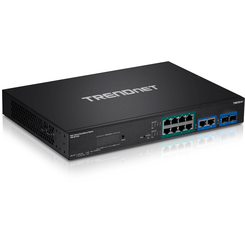 TRENDnet TPE 3012LS - Switch - Smart - 8 x 10/100/1000 (PoE+)