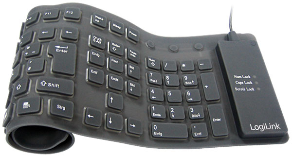 LogiLink Flexible Waterproof - Tastatur - PS/2, USB