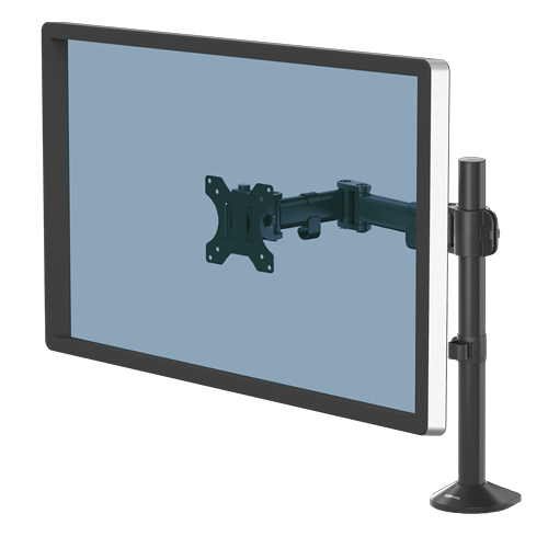 Fellowes Reflex Single Monitor Arm - Befestigungskit - einstellbarer Arm - für Monitor - Metall - Schwarz, RAL 9017 - Bildschirmgröße: up to 81.28 cm (bis zu 32 Zoll)