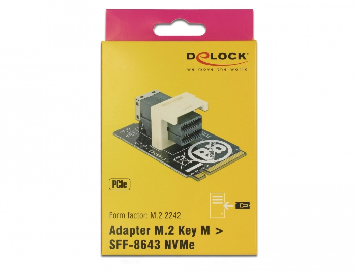 Delock Adapter M.2 Key M > SFF-8643 NVMe horizontal 2242 - Schnittstellenadapter - 2.5" (6.4 cm)