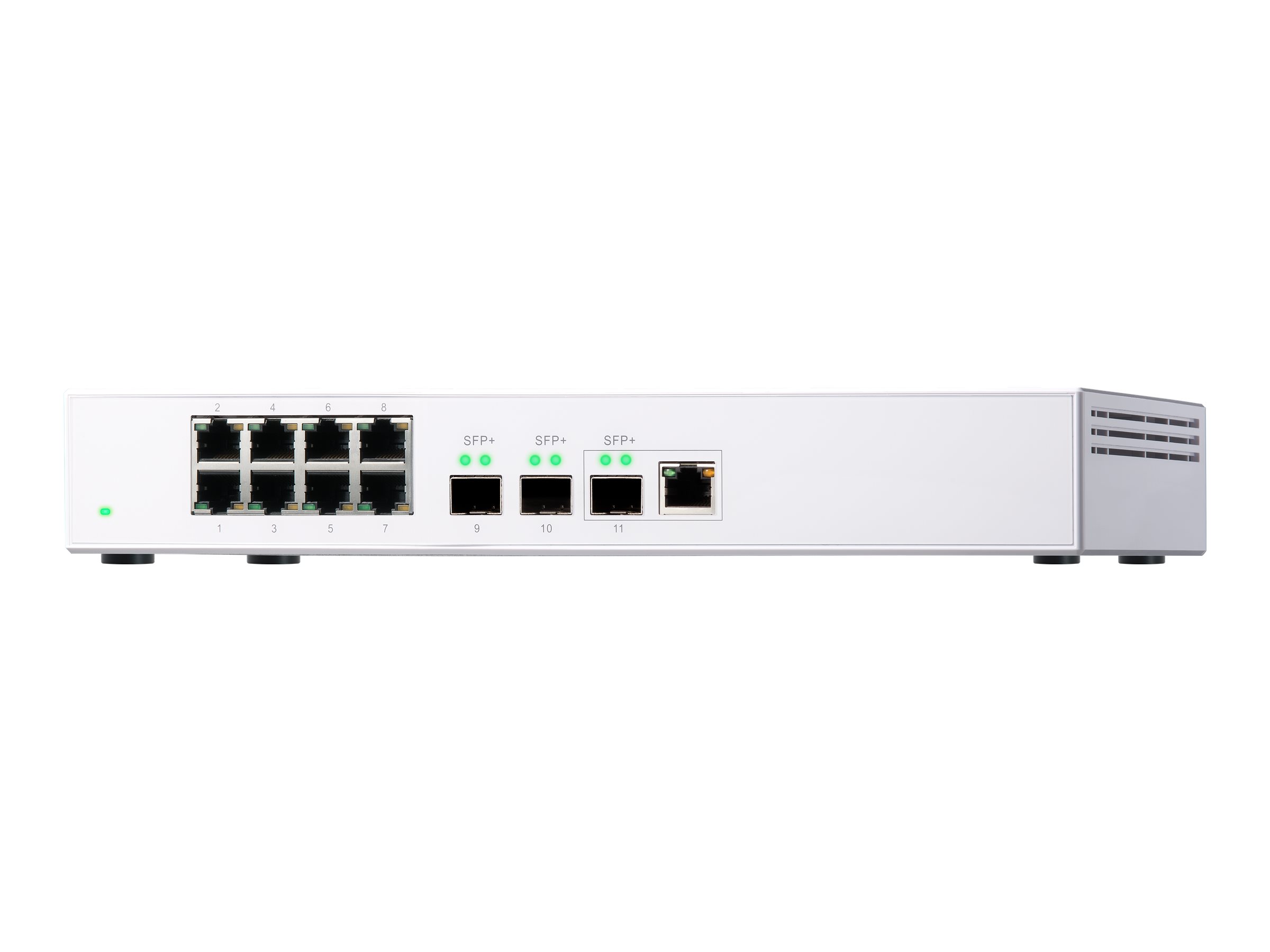 QNAP QSW-308-1C - Switch - unmanaged - 2 x 10 Gigabit SFP+ + 1 x C 10 G-Bit SFP+ + 8 x 10/100/1000