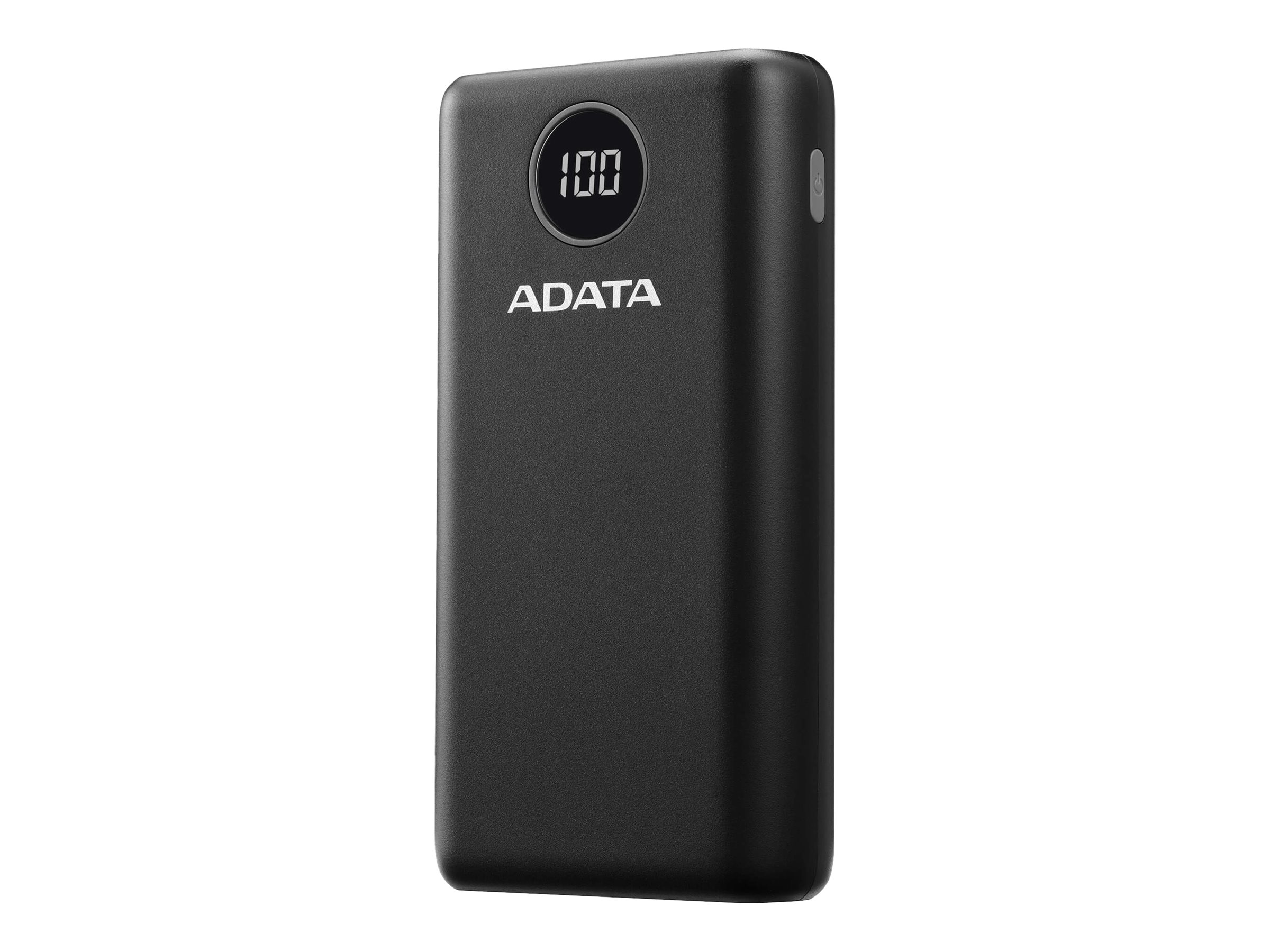 ADATA P20000QCD - Powerbank - 20000 mAh - 74 Wh - 18 Watt - PD 3.0, QC 3.0 - 4 Ausgabeanschlussstellen (USB, 24 pin USB-C)