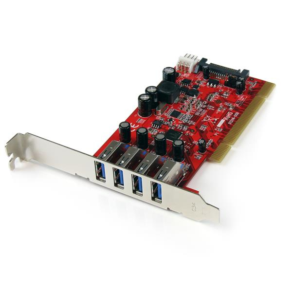 StarTech.com 4 Port USB 3.0 PCI Schnittstellenkarte - PCI SuperSpeed USB 3.0 Controller Karte - 2 x USB3.0 (Buchse)
