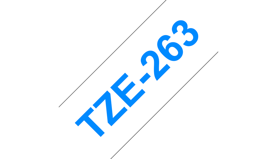 Brother TZe-263 - Blau auf weiß - Rolle (3,6 cm x 8 m)