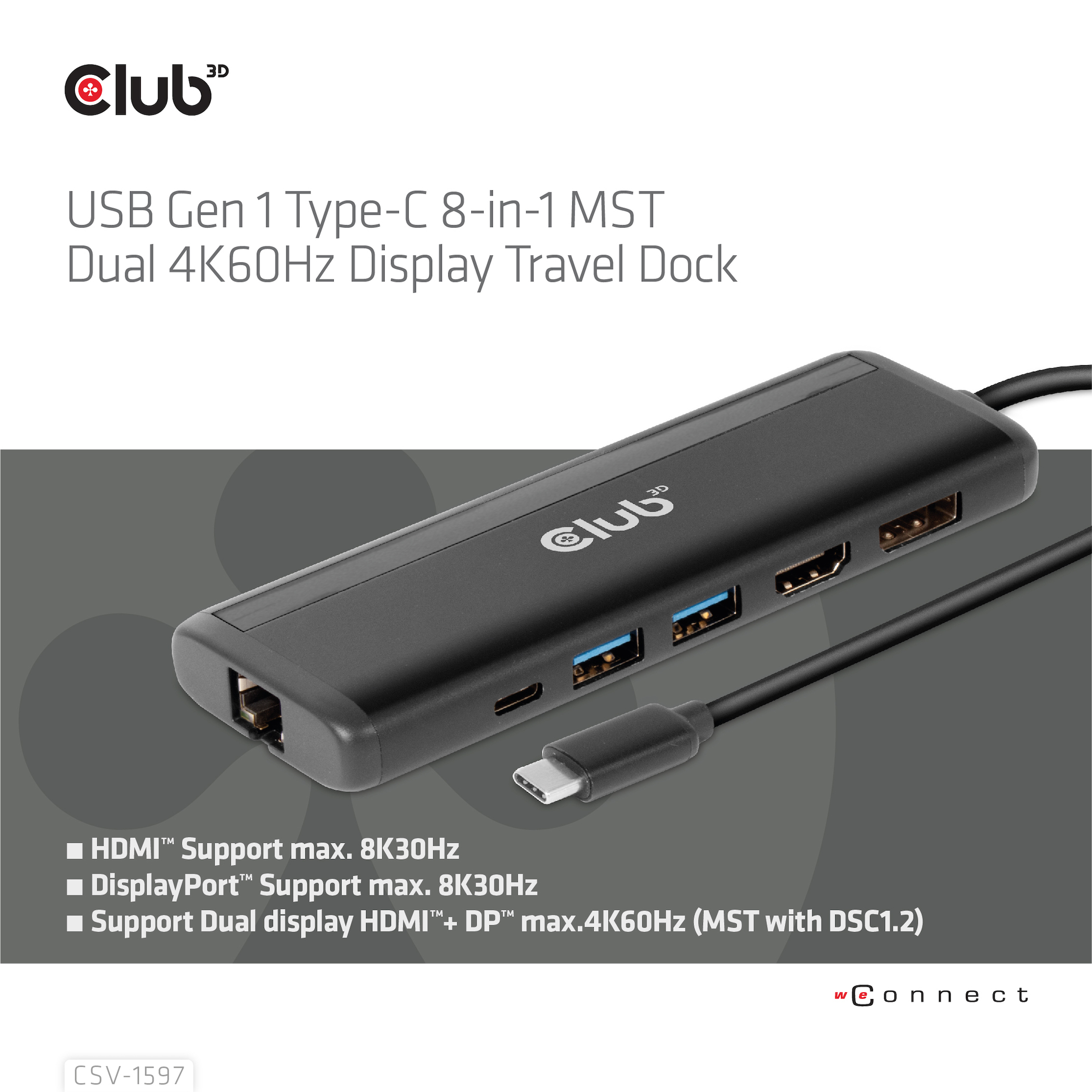 Club 3D Dockingstation - USB-C 3.2 Gen 1 - HDMI, DP