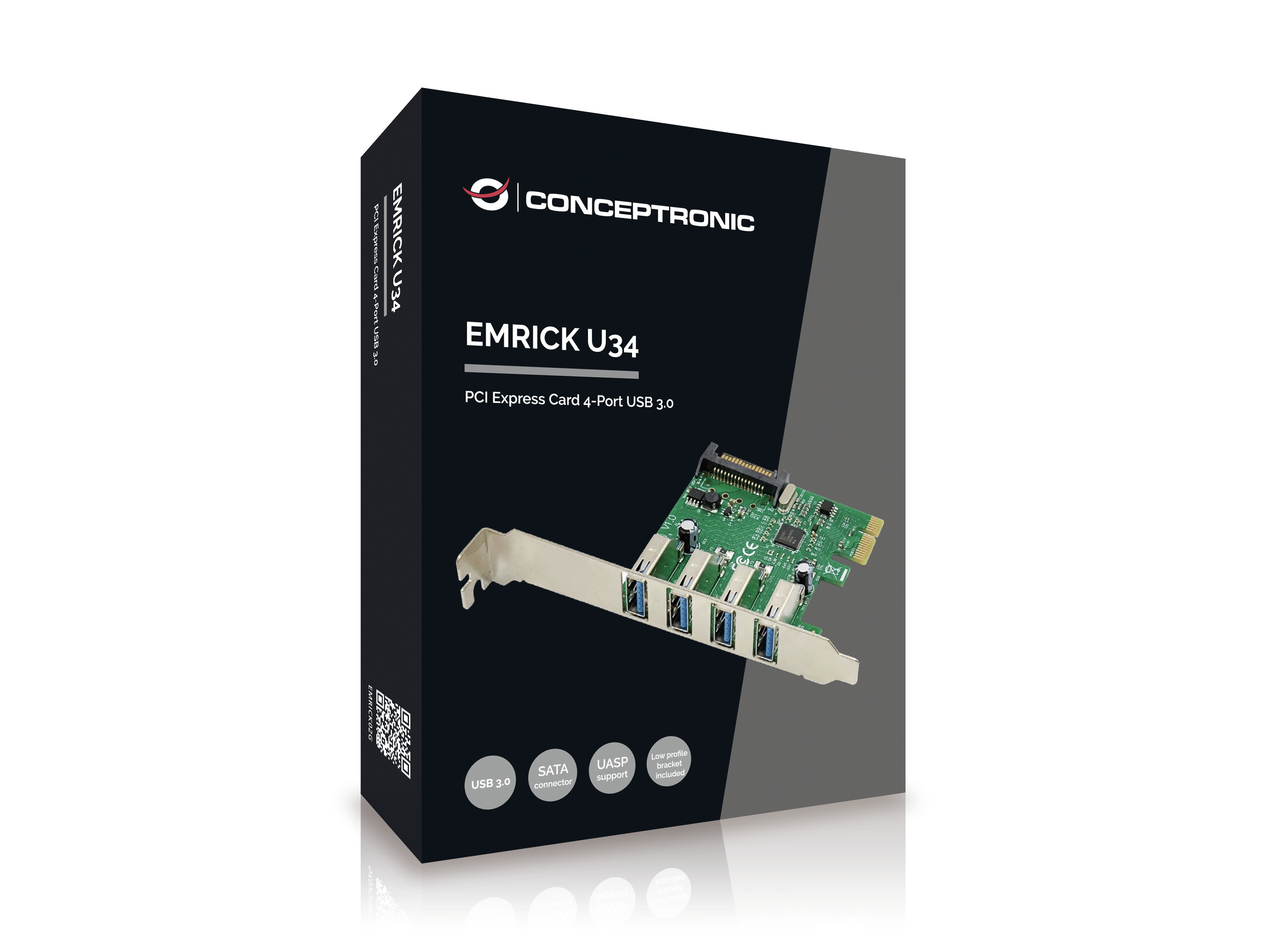 Conceptronic Emrick U34 - USB-Adapter - PCIe Low-Profile