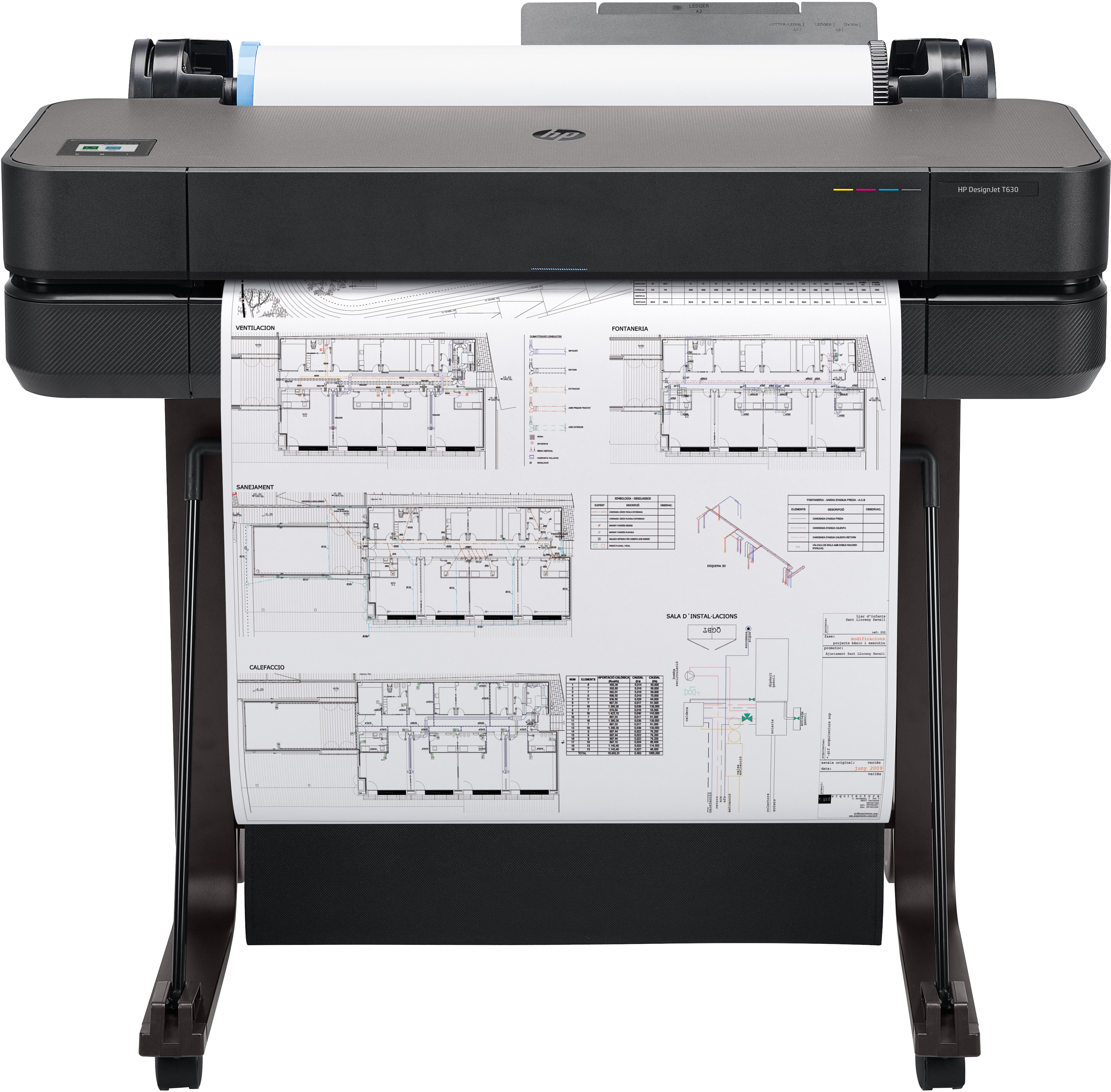 HP DesignJet T630 - 610 mm (24") Großformatdrucker - Farbe - Tintenstrahl - A1, ANSI D, Rolle (61 cm)