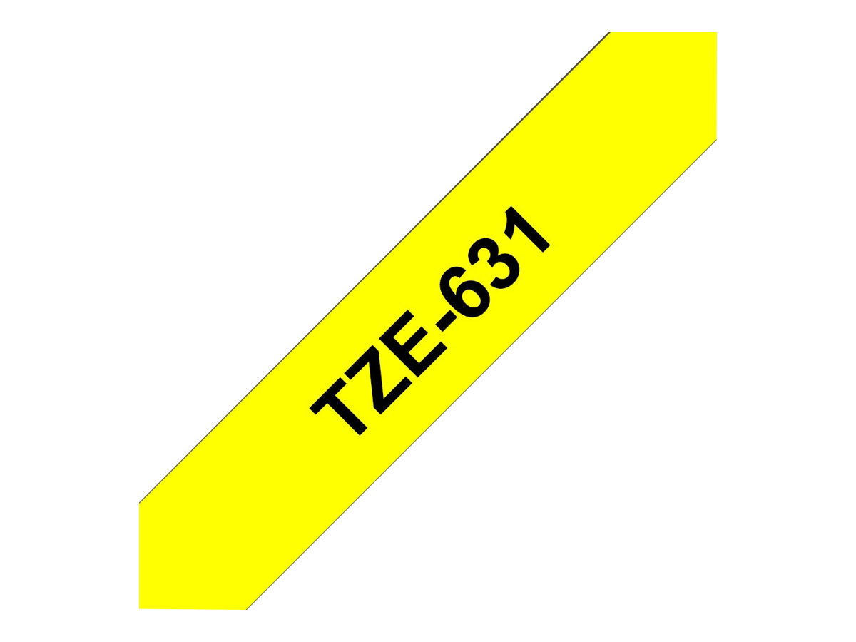 Brother TZe-631 - Selbstklebend - Schwarz auf Gelb - Rolle (1,2 cm x 8 m)