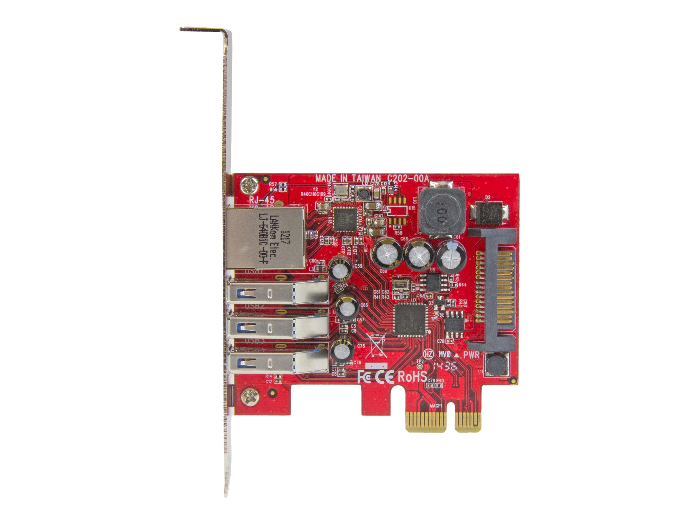 StarTech.com 3 Port PCI Express USB 3.0 Karte mit Gigabit Ethernet