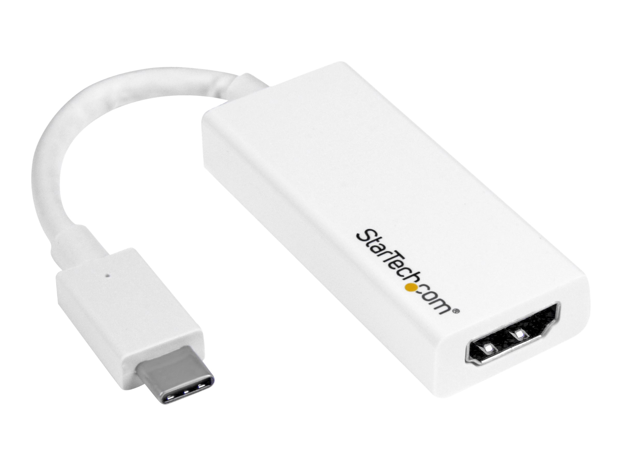 StarTech.com USB-C auf HDMI Adapter - Thunderbolt 3 kompatibel - Weiß - 4K 60Hz - Highspeed Videoschnittstellen-Converter - USB-C (M)