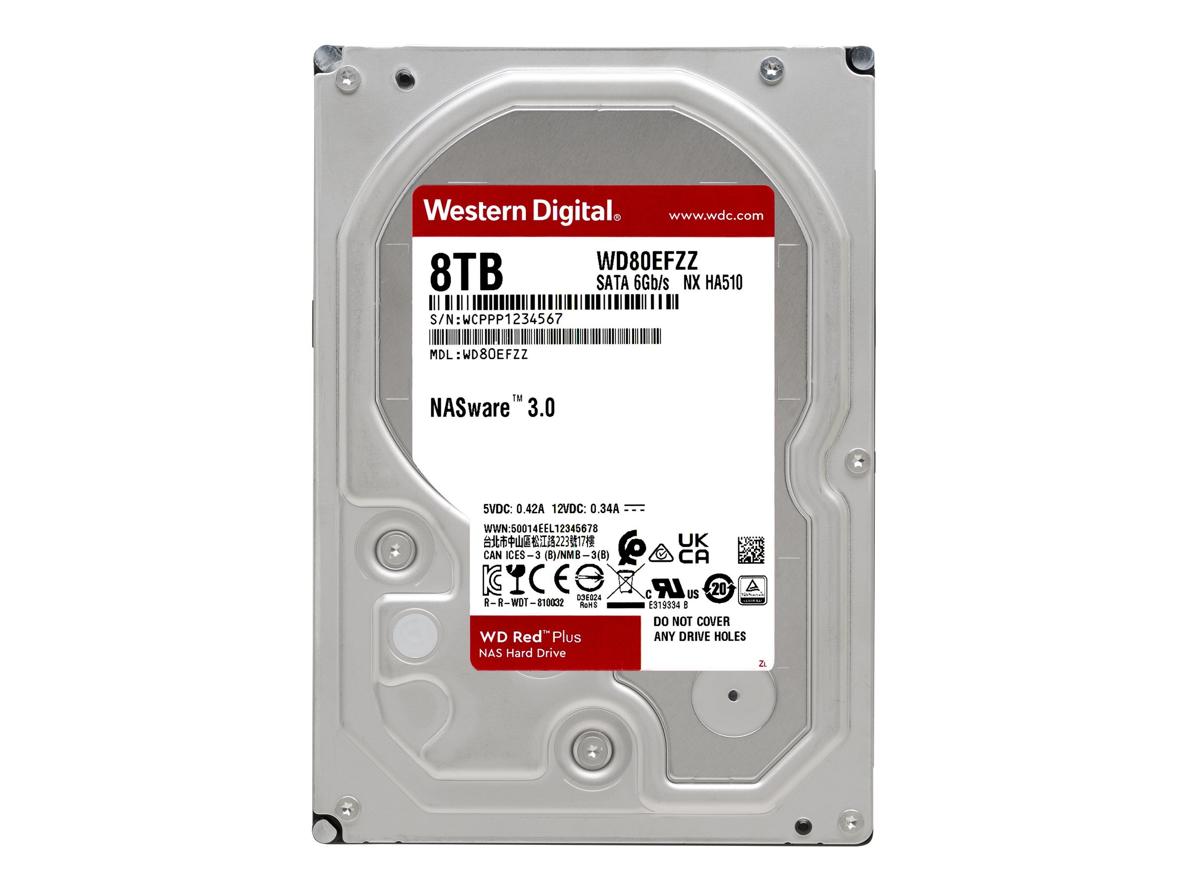 WD Red Plus WD80EFZZ - Festplatte - 8 TB - intern - 3.5" (8.9 cm)