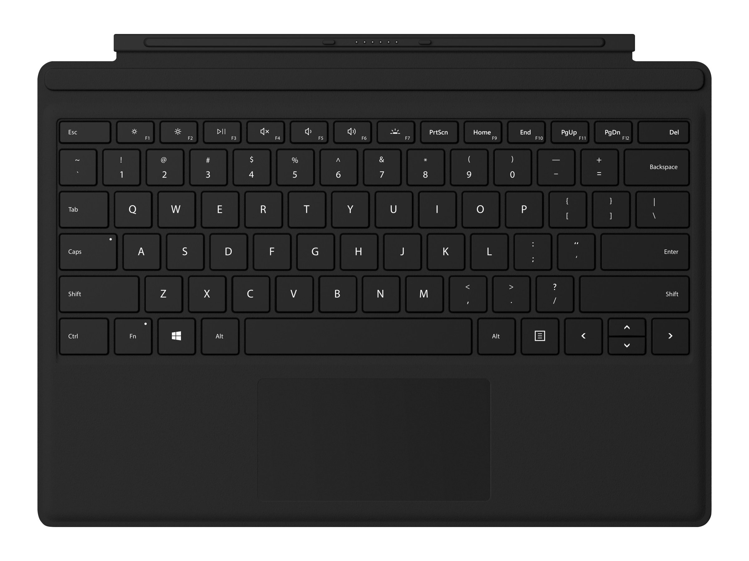 Microsoft Surface Pro Type Cover with Fingerprint ID - Tastatur - mit Trackpad, Beschleunigungsmesser - hinterleuchtet - AZERTY - Französisch - Schwarz - kommerziell - für Surface Pro (Mitte 2017)