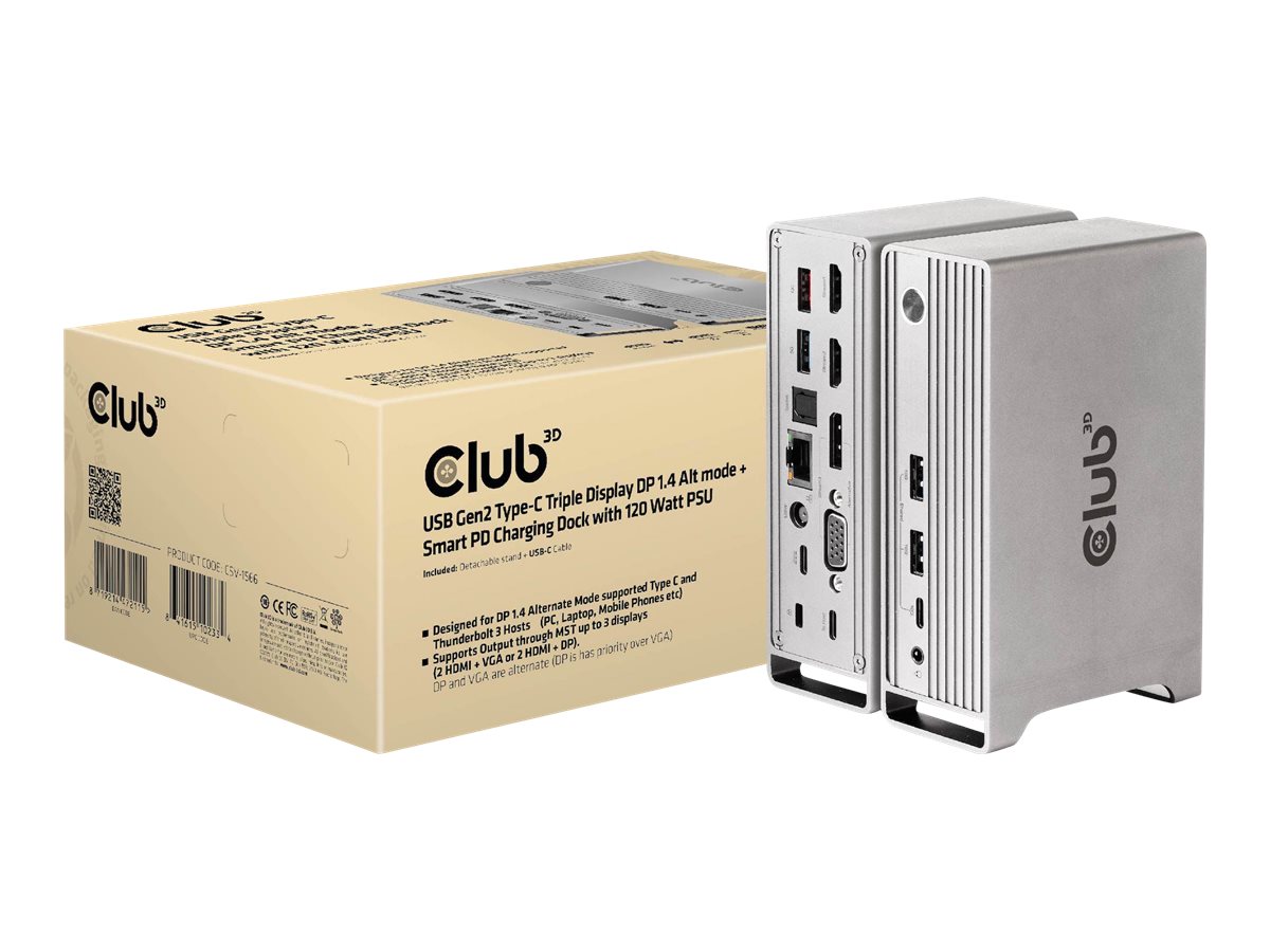 Club 3D Dockingstation - USB-C - VGA, 2 x HDMI, DP